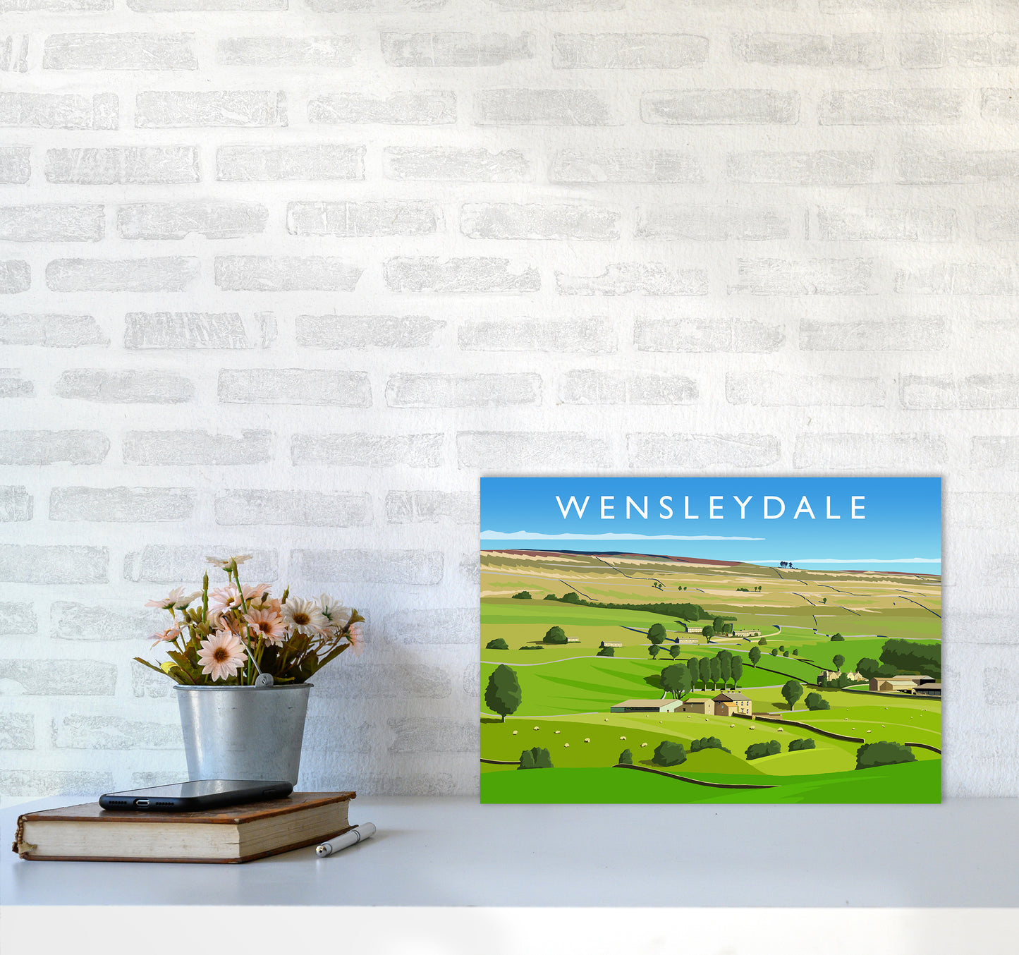 Wensleydale 3 Travel Art Print by Richard O'Neill A3 Black Frame