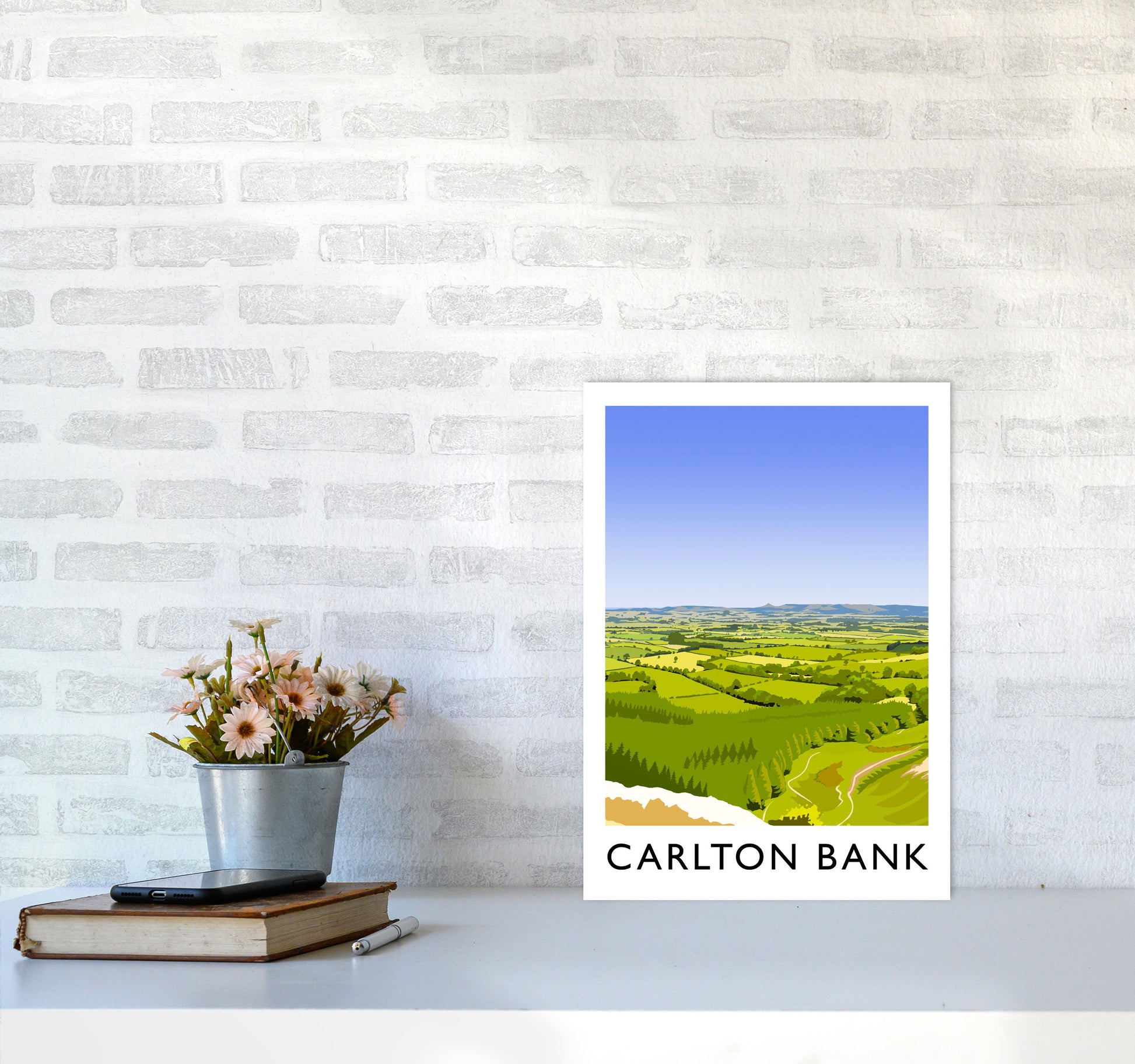 Carlton Bank portrait Travel Art Print by Richard O'Neill A3 Black Frame