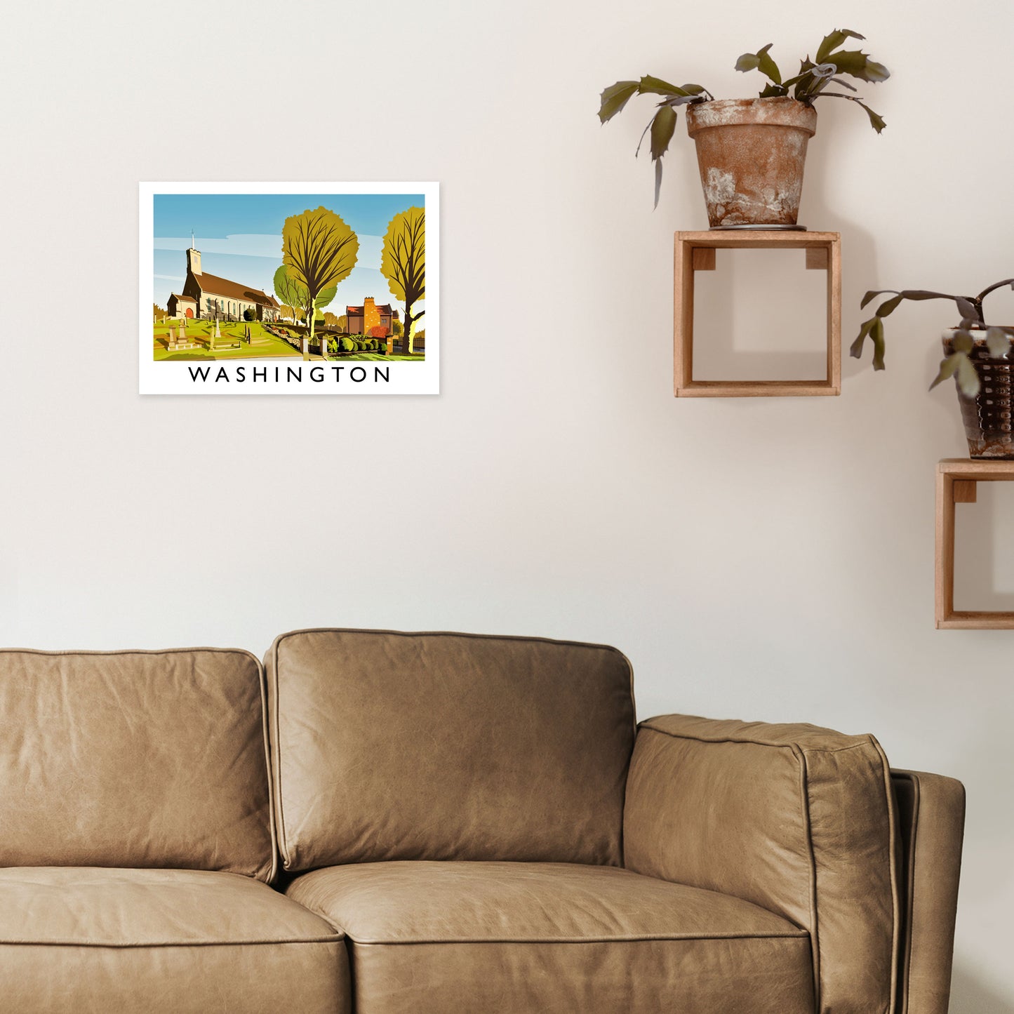 Washington Travel Art Print by Richard O'Neill A3 Black Frame