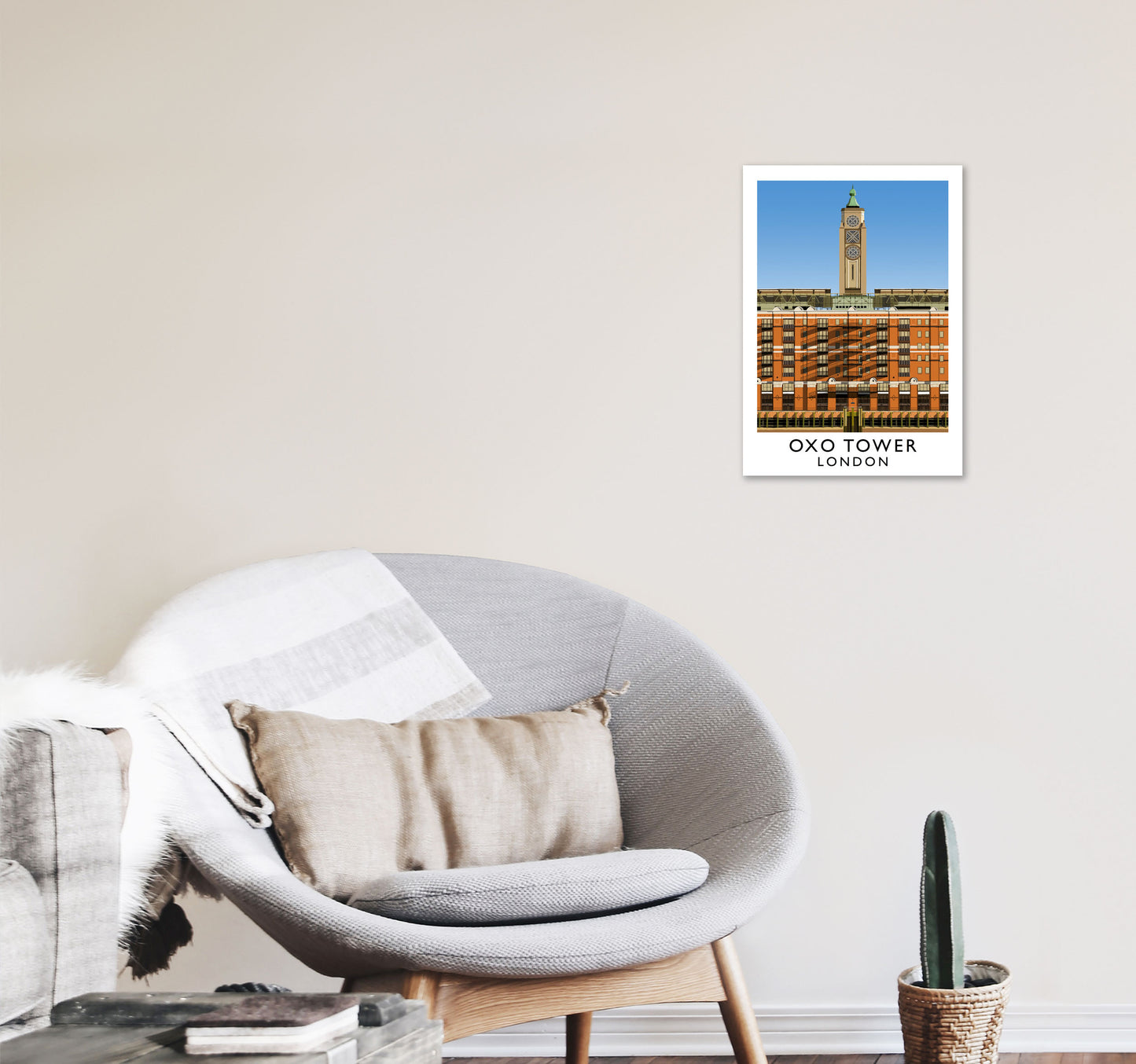 Oxo Tower by Richard O'Neill A3 Black Frame