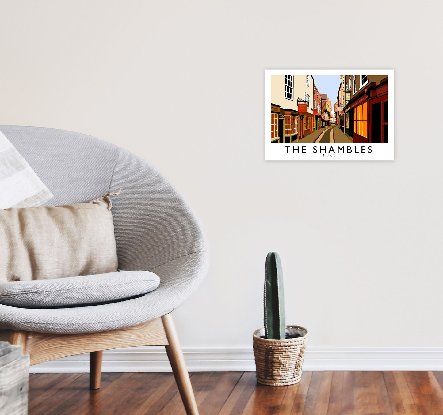 The Shambles by Richard O'Neill Yorkshire Art Print, Vintage Travel Poster A3 Black Frame