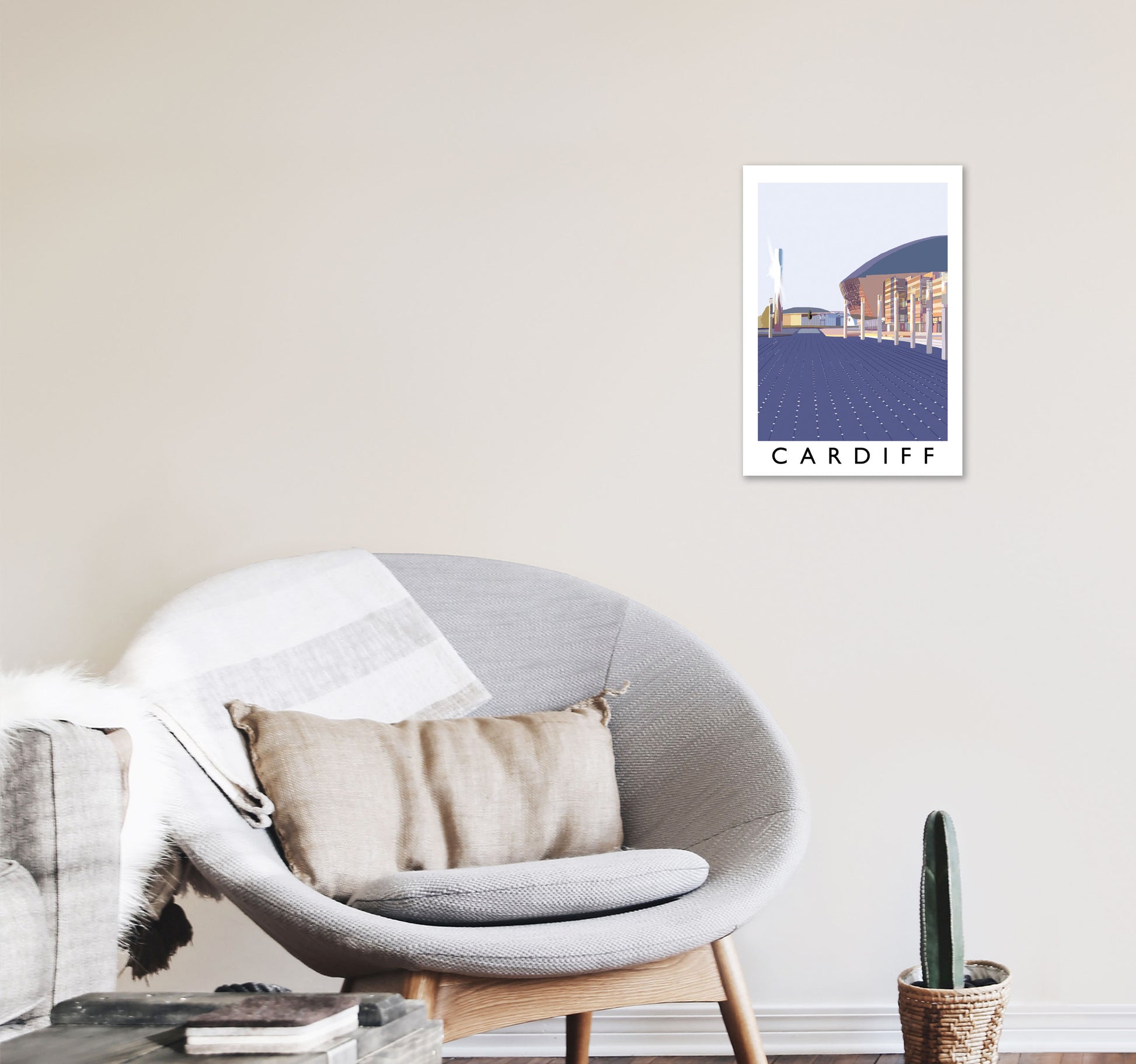 Cardiff by Richard O'Neill A3 Black Frame