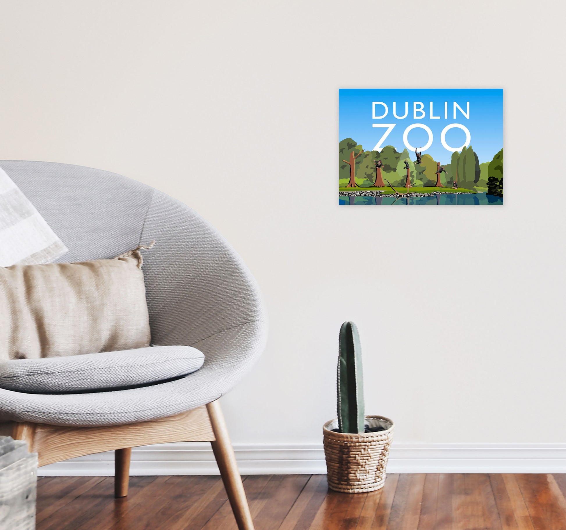 Dublin Zoo by Richard O'Neill A3 Black Frame