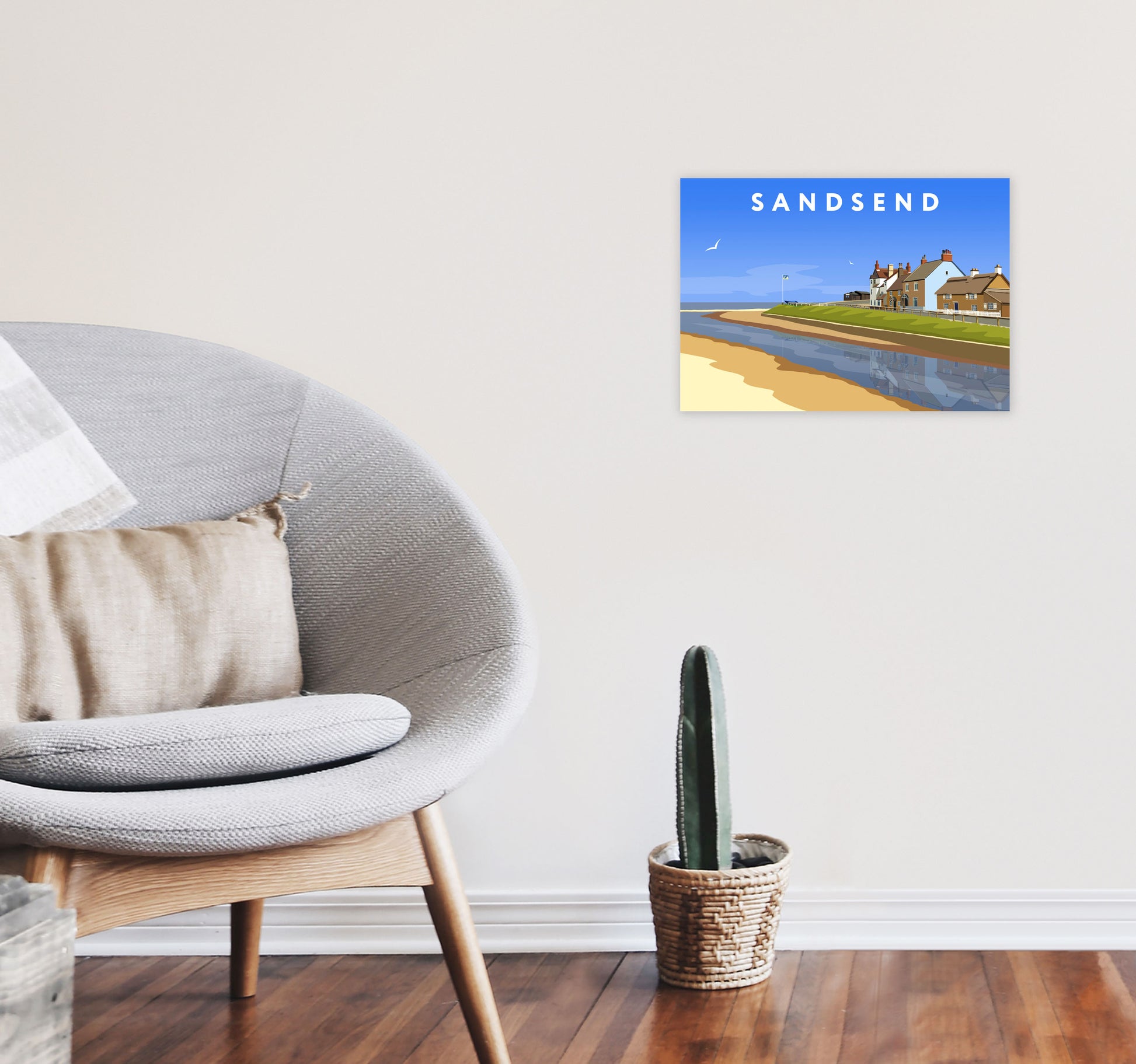 Sandsend3 by Richard O'Neill A3 Black Frame