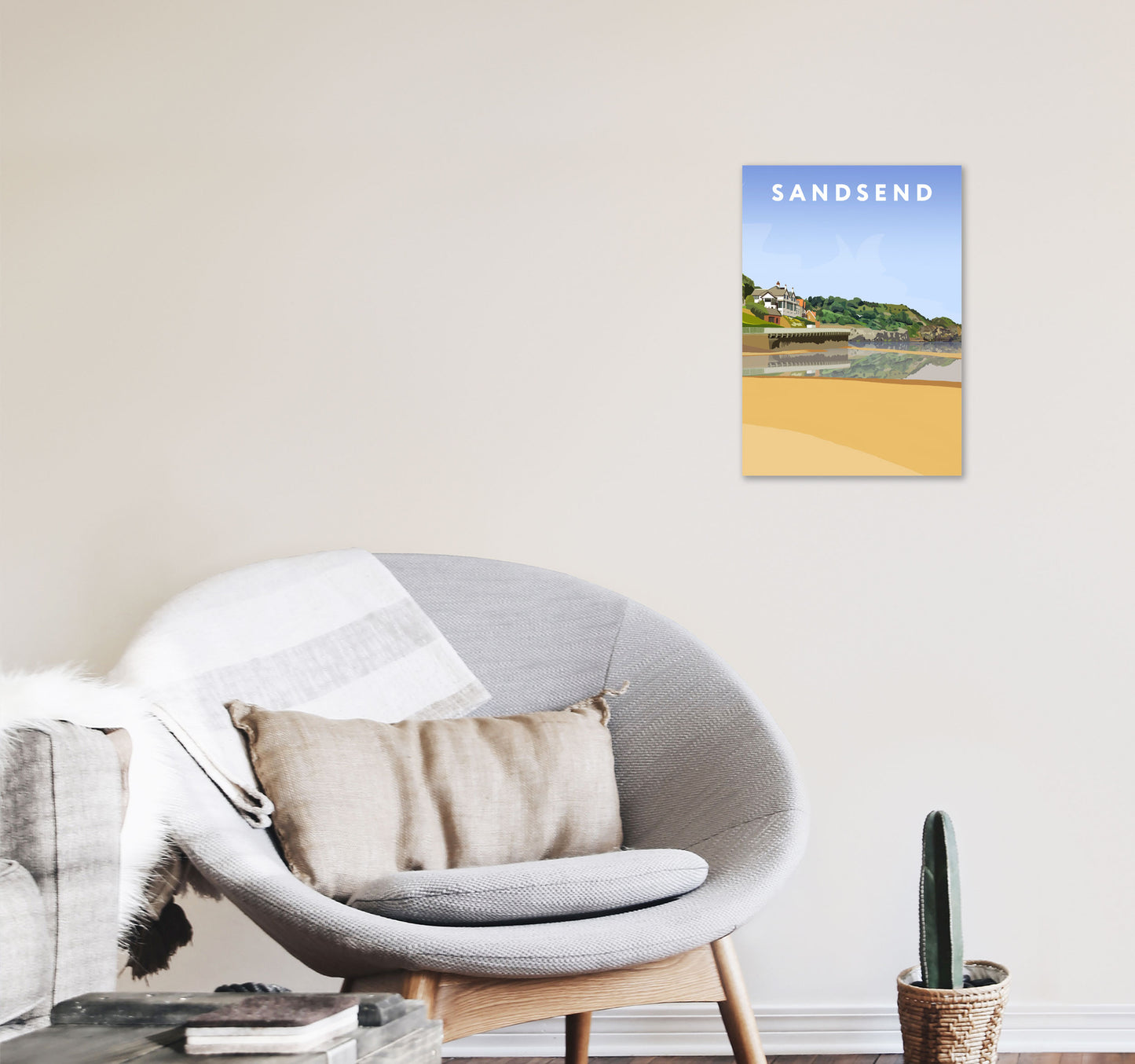 Sandsend4 Portrait by Richard O'Neill A3 Black Frame