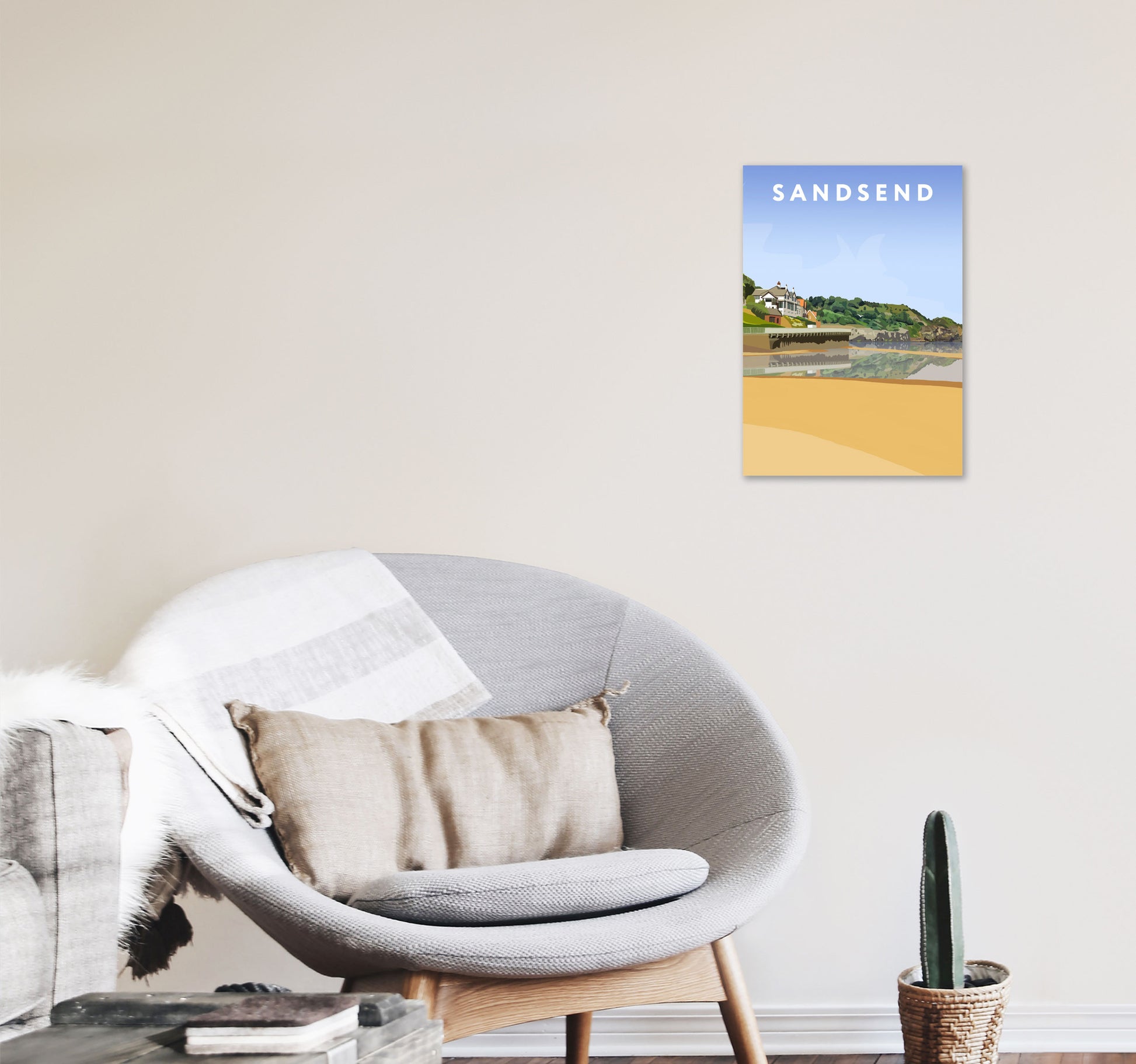 Sandsend4 Portrait by Richard O'Neill A3 Black Frame