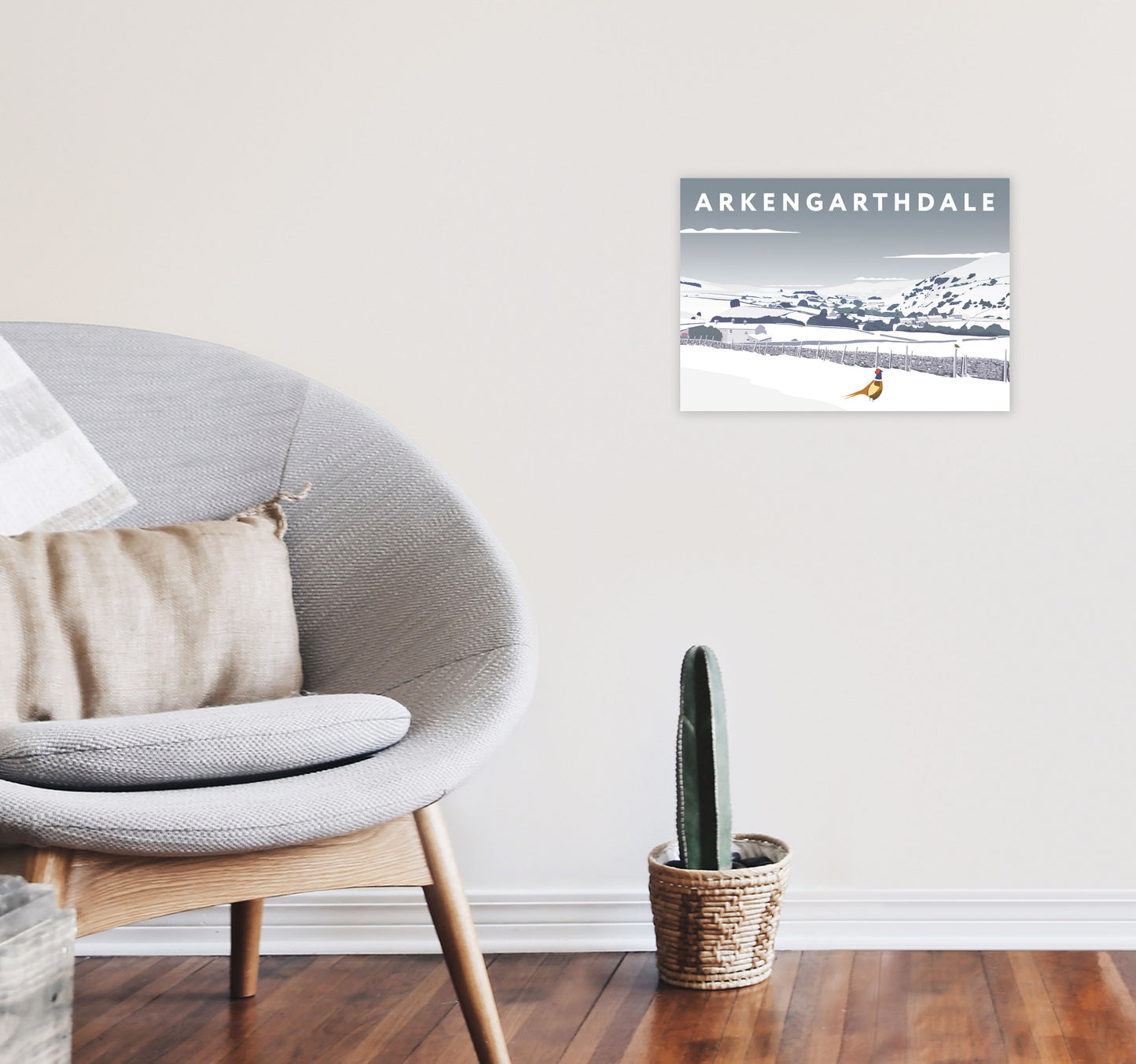 Arkengarthdale In Snow by Richard O'Neill A3 Black Frame