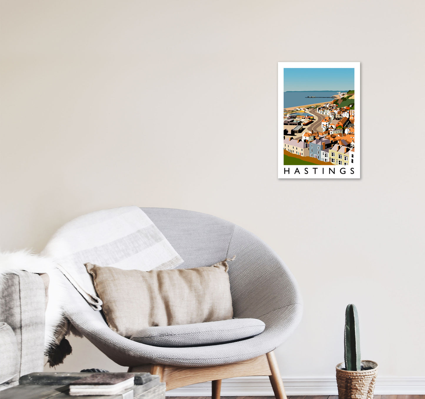 Hastings Framed Digital Art Print by Richard O'Neill A3 Black Frame