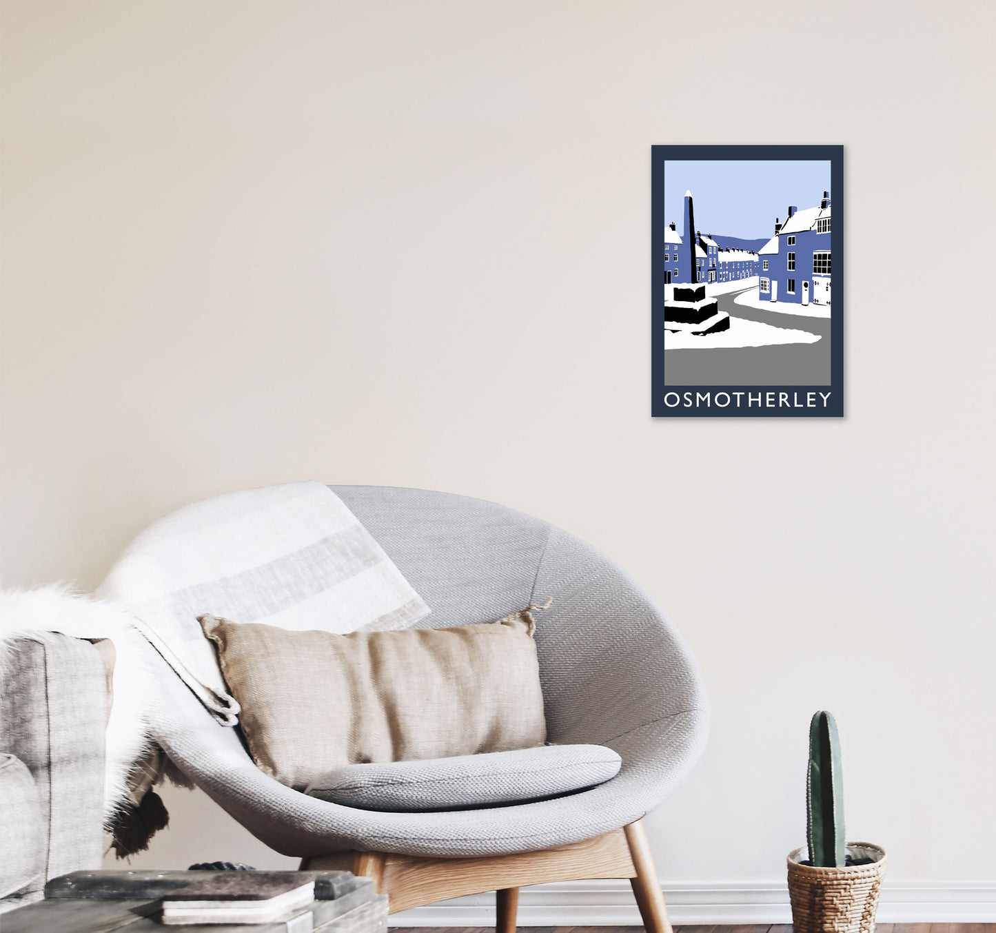 Osmotherley Travel Art Print by Richard O'Neill, Framed Wall Art A3 Black Frame