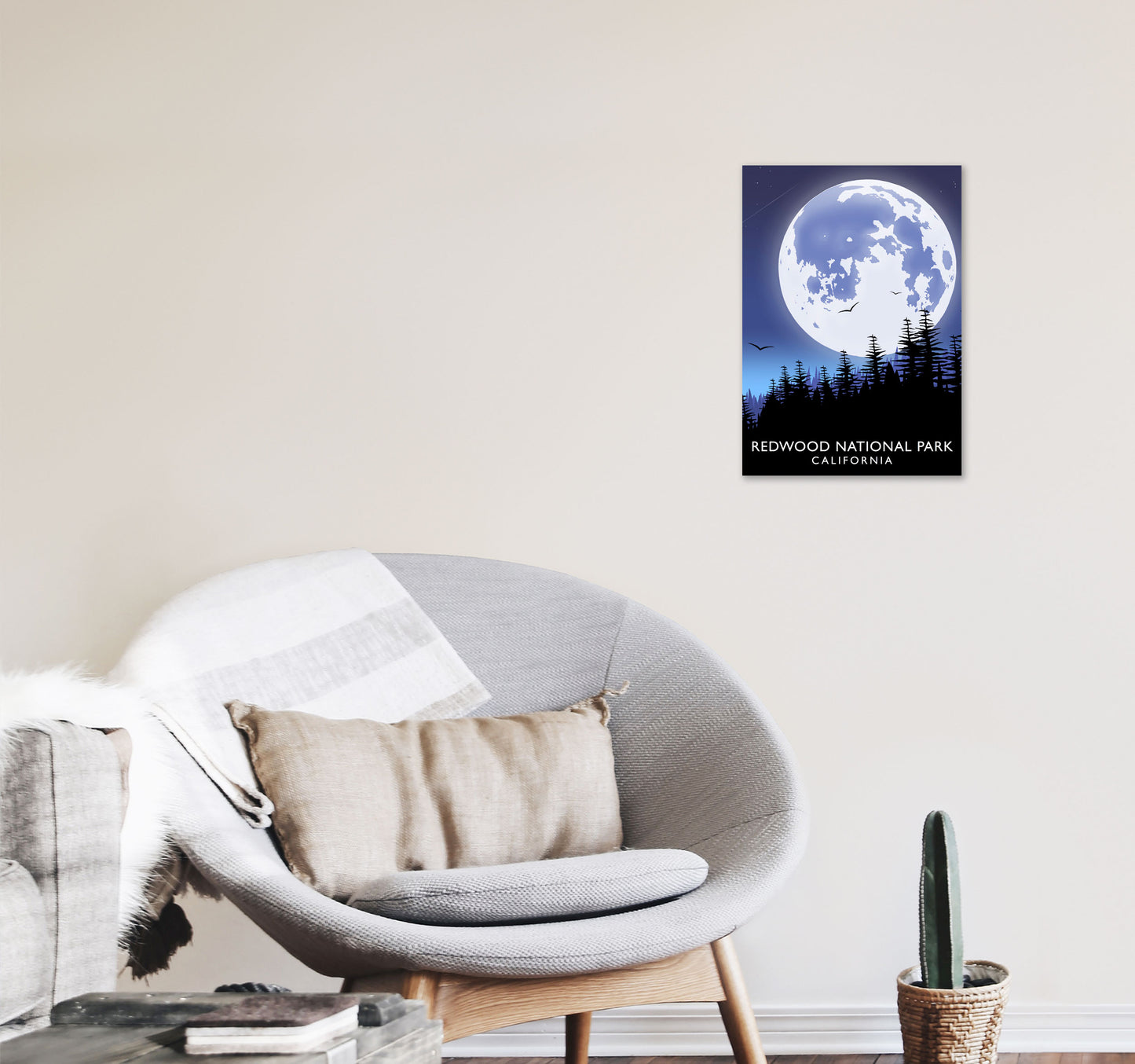 Redwood National Park California Travel Art Print by Richard O'Neill A3 Black Frame
