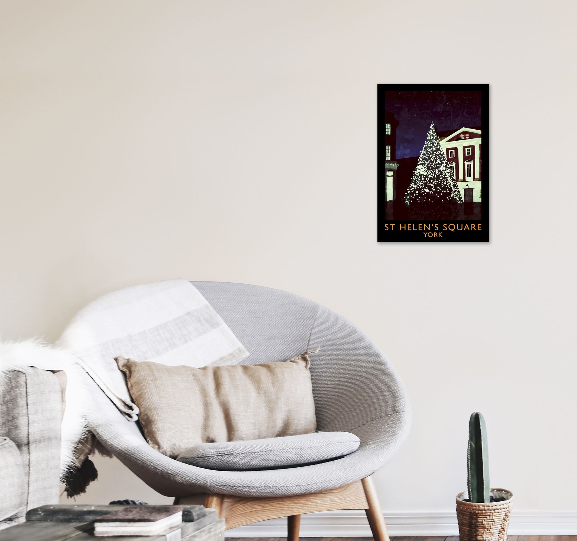 St Helen's Square York Travel Art Print by Richard O'Neill A3 Black Frame