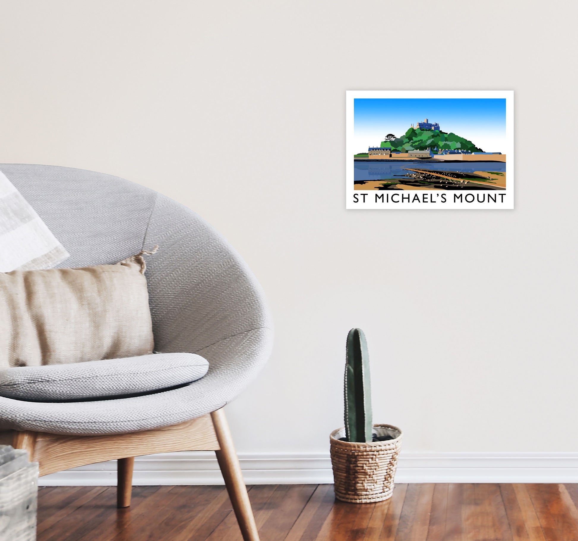 St Michael's Mount Framed Digital Art Print by Richard O'Neill A3 Black Frame