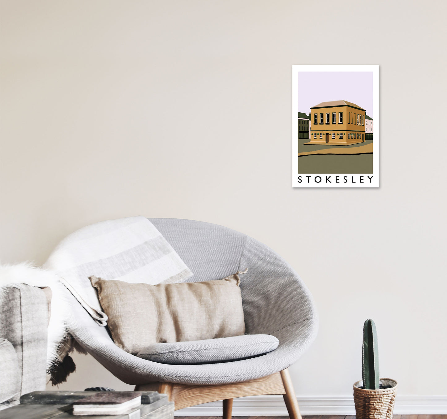 Stokesley Travel Art Print by Richard O'Neill, Framed Wall Art A3 Black Frame