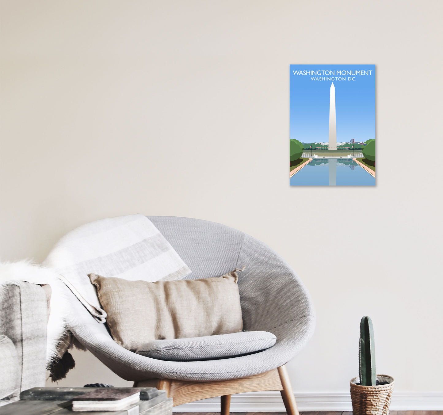 Washington Monument Washington DC Travel Art Print by Richard O'Neill A3 Black Frame