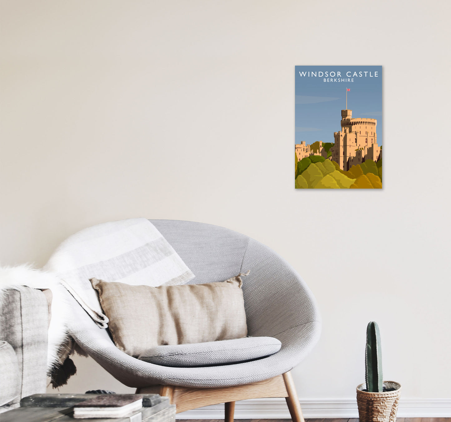 Windsor Castle Berkshire Travel Art Print by Richard O'Neill A3 Black Frame