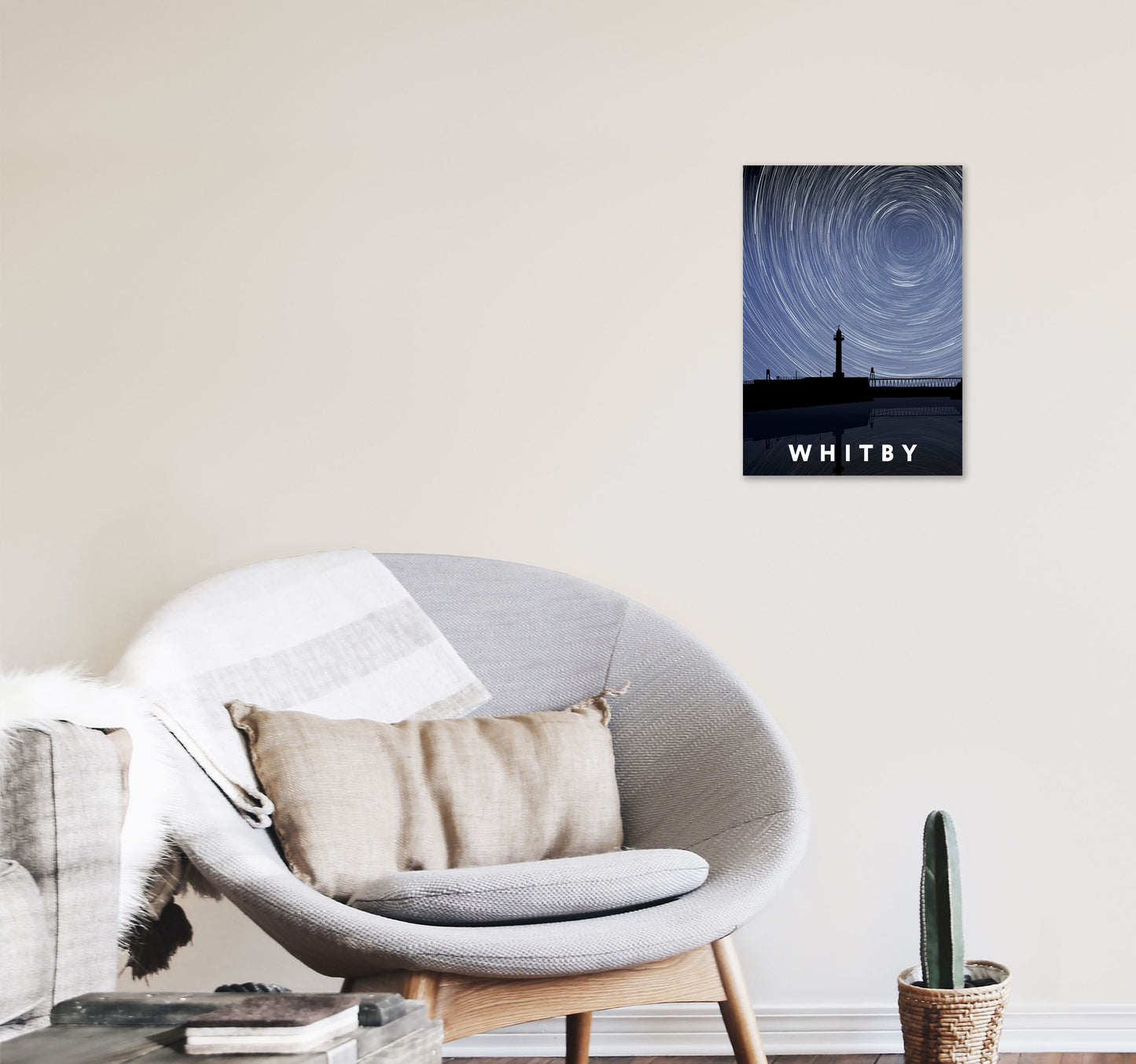 Whitby Digital Art Print by Richard O'Neill, Framed Wall Art A3 Black Frame
