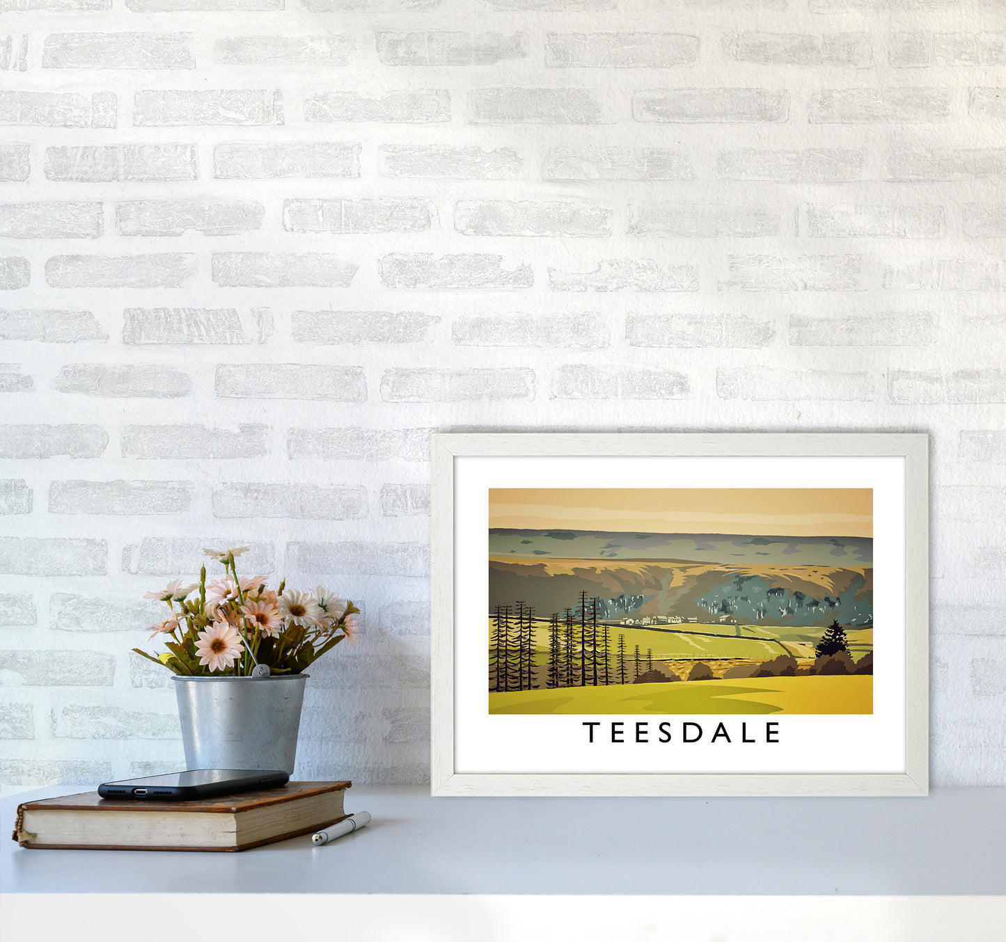 Teesdale Art Print by Richard O'Neill A3 Oak Frame