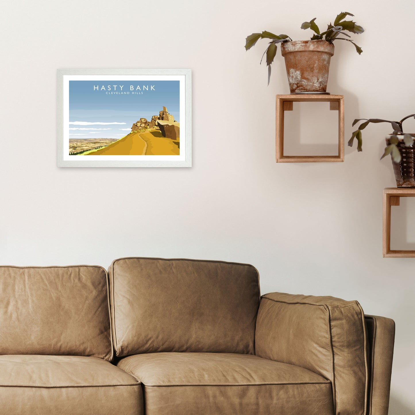 Hasty Bank Travel Art Print by Richard O'Neill A3 Oak Frame