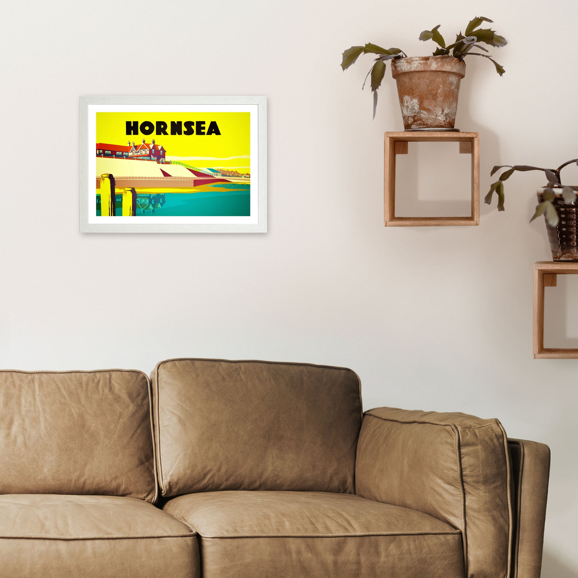 Hornsea 2 Travel Art Print by Richard O'Neill A3 Oak Frame