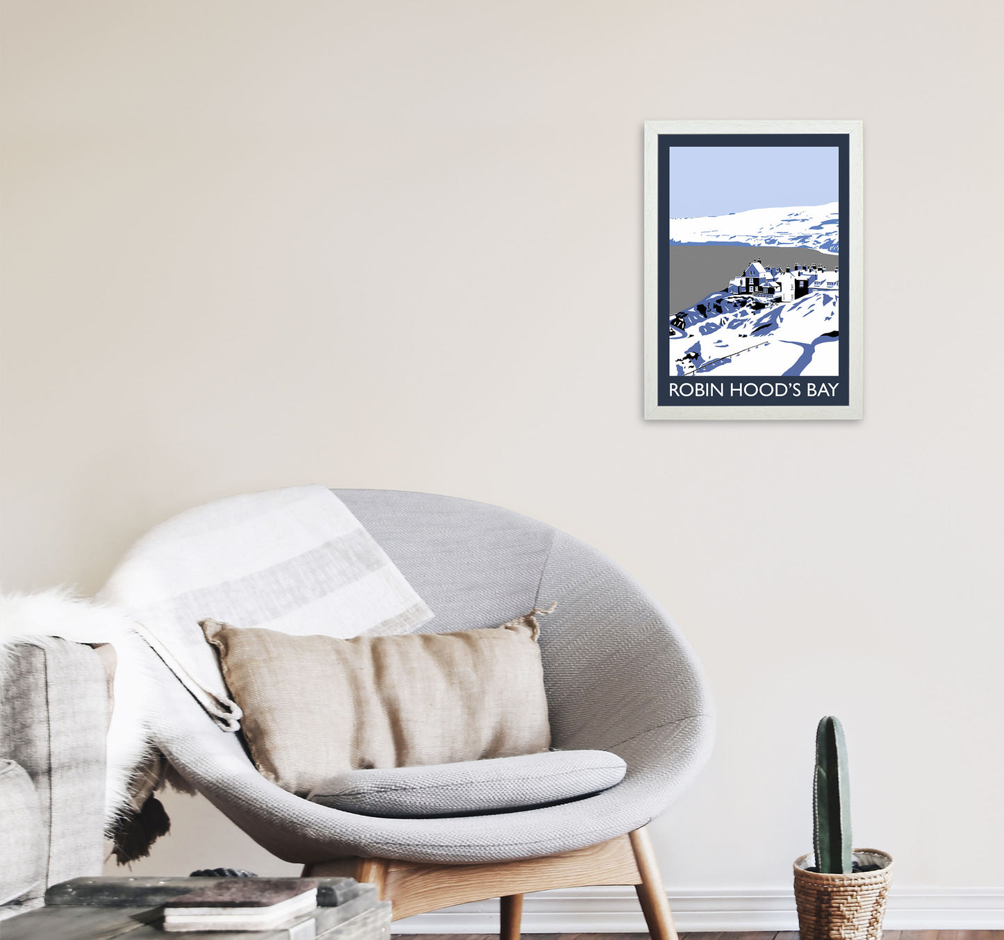 Robin Hood's Bay Art Print by Richard O'Neill A3 Oak Frame