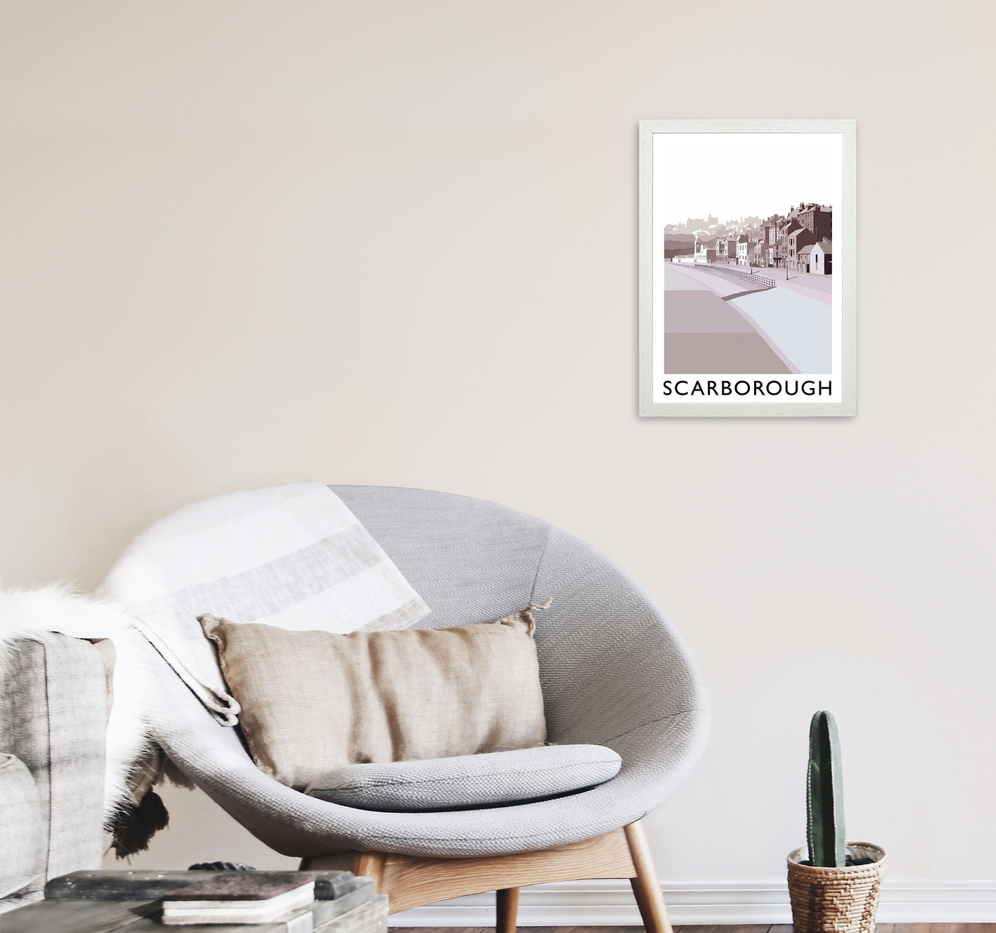 Scarborough Art Print by Richard O'Neill A3 Oak Frame