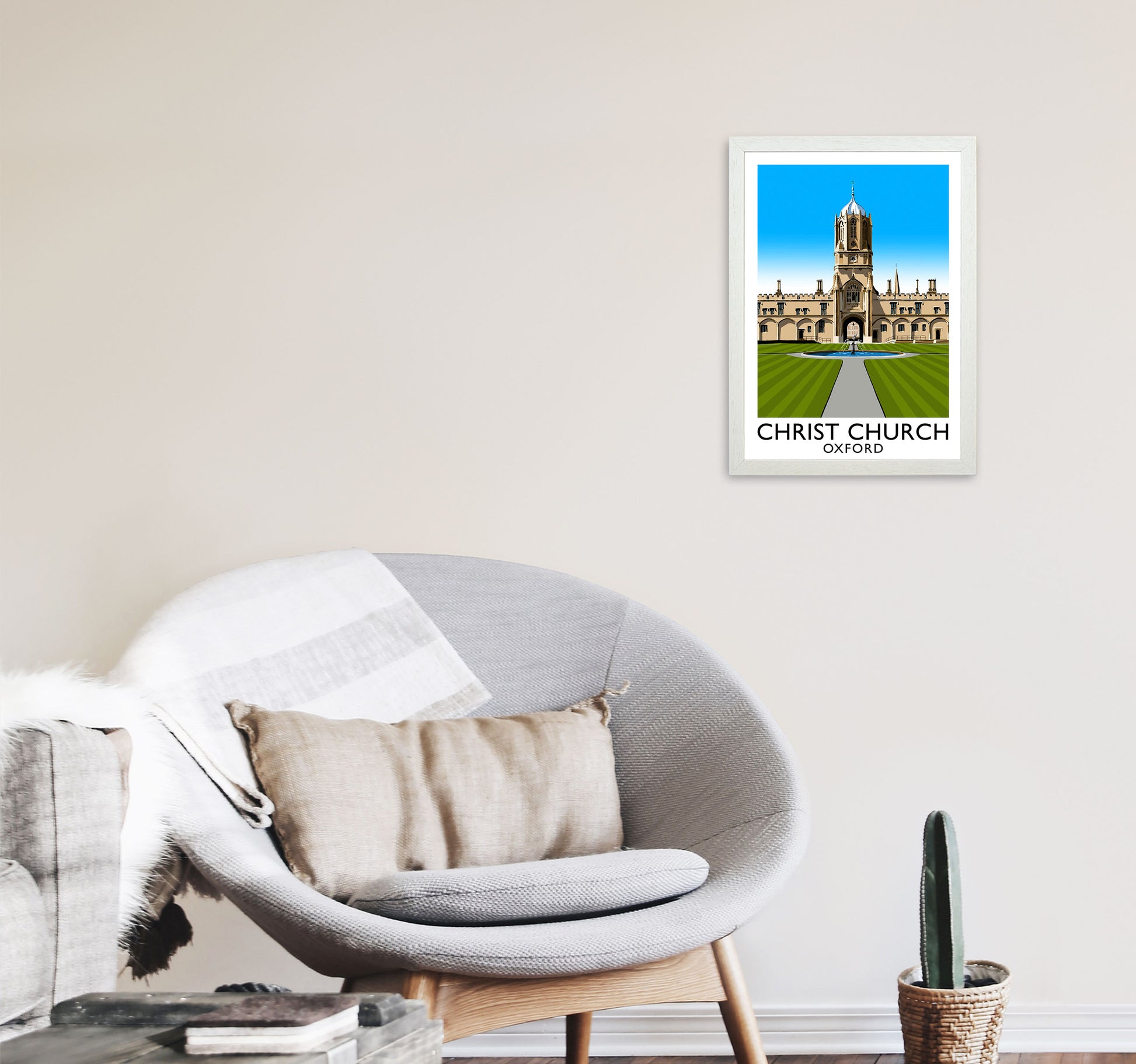 Christ Church Oxford by Richard O'Neill A3 Oak Frame
