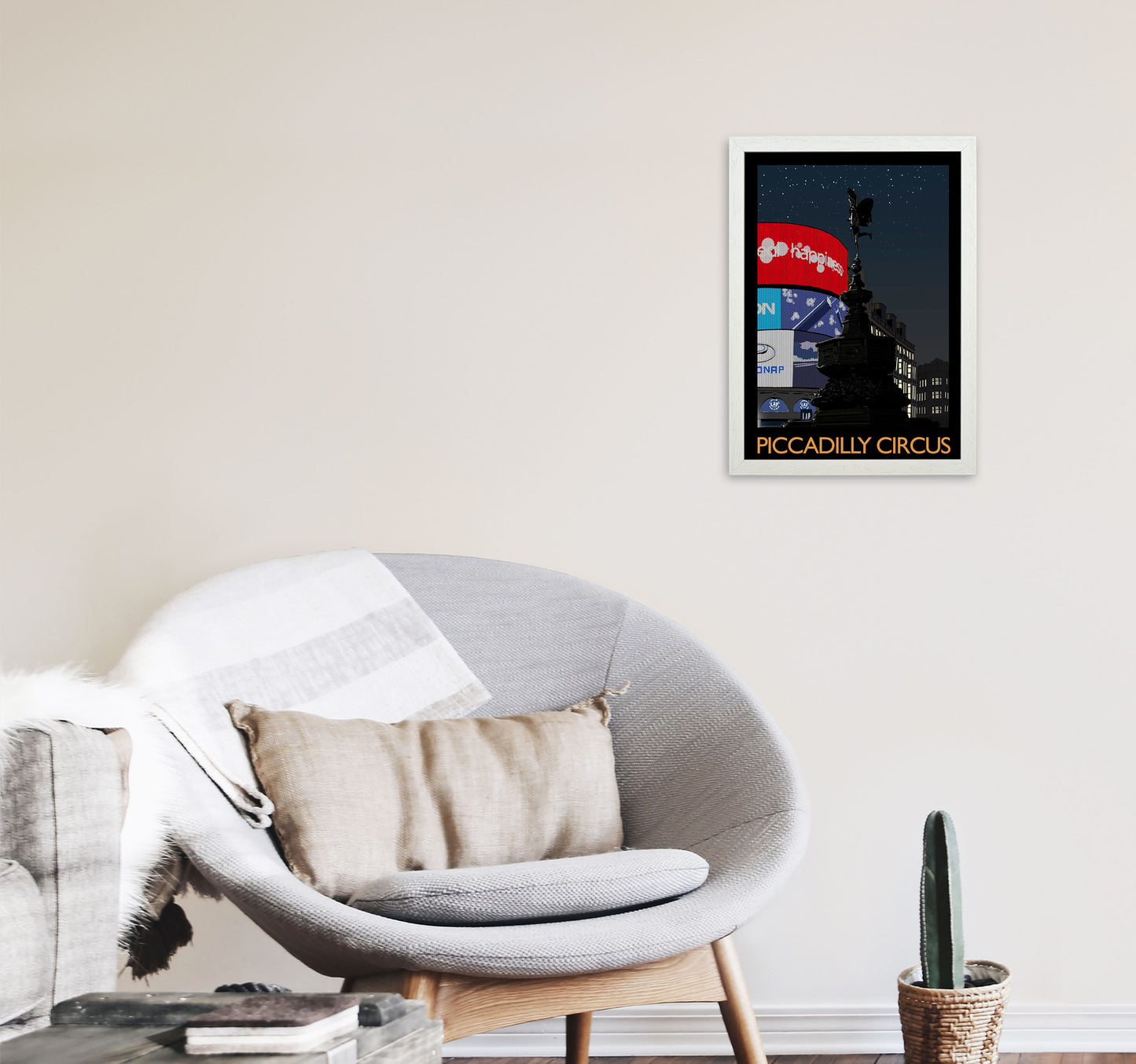 Piccadilly Circus by Richard O'Neill A3 Oak Frame