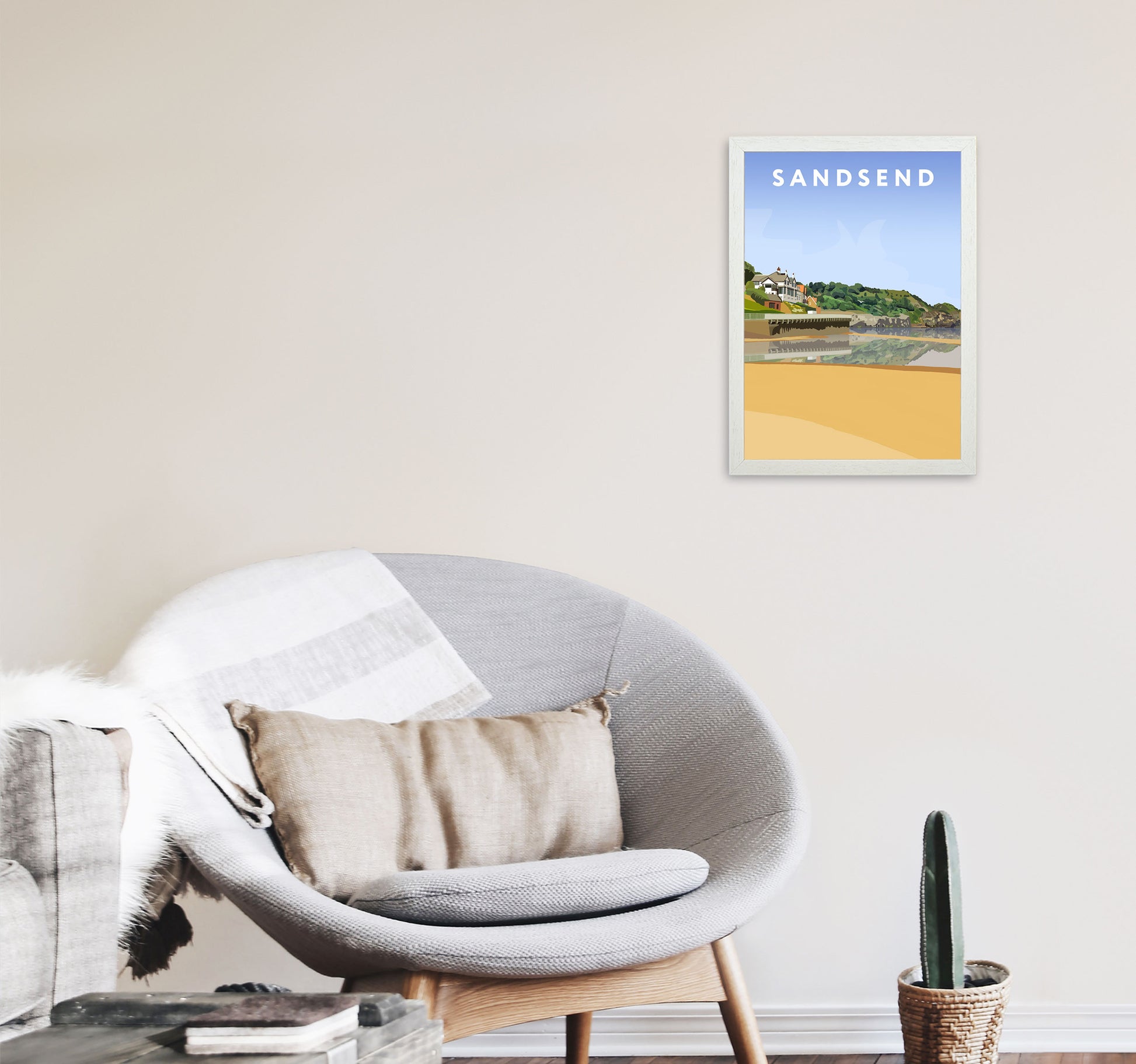 Sandsend4 Portrait by Richard O'Neill A3 Oak Frame