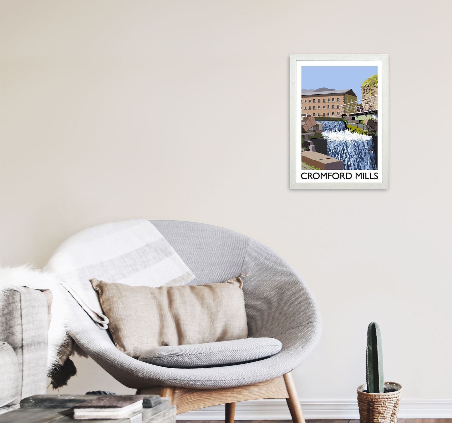 Cromford Mills Portrait by Richard O'Neill A3 Oak Frame