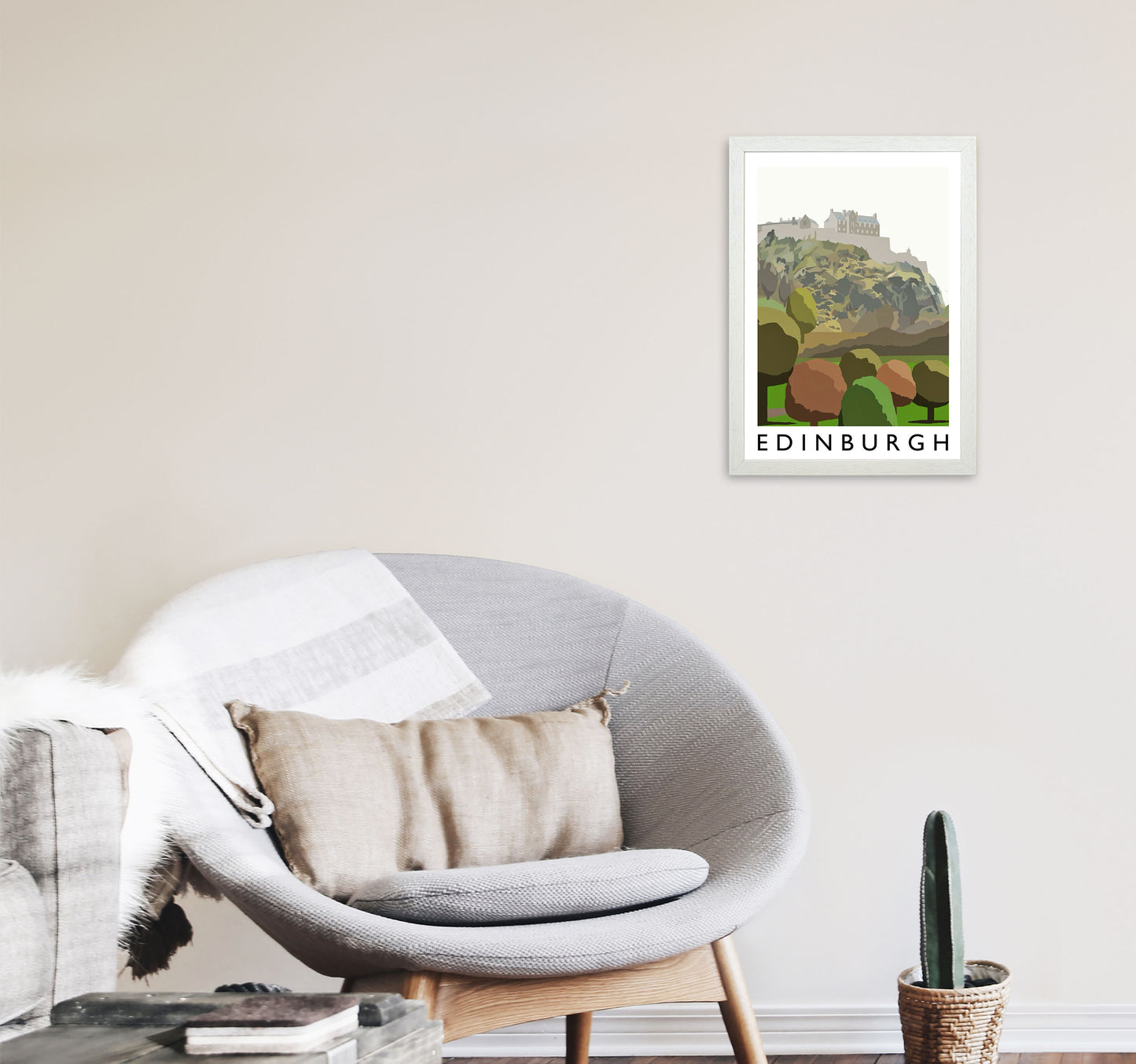 Edinburgh Portrait by Richard O'Neill A3 Oak Frame