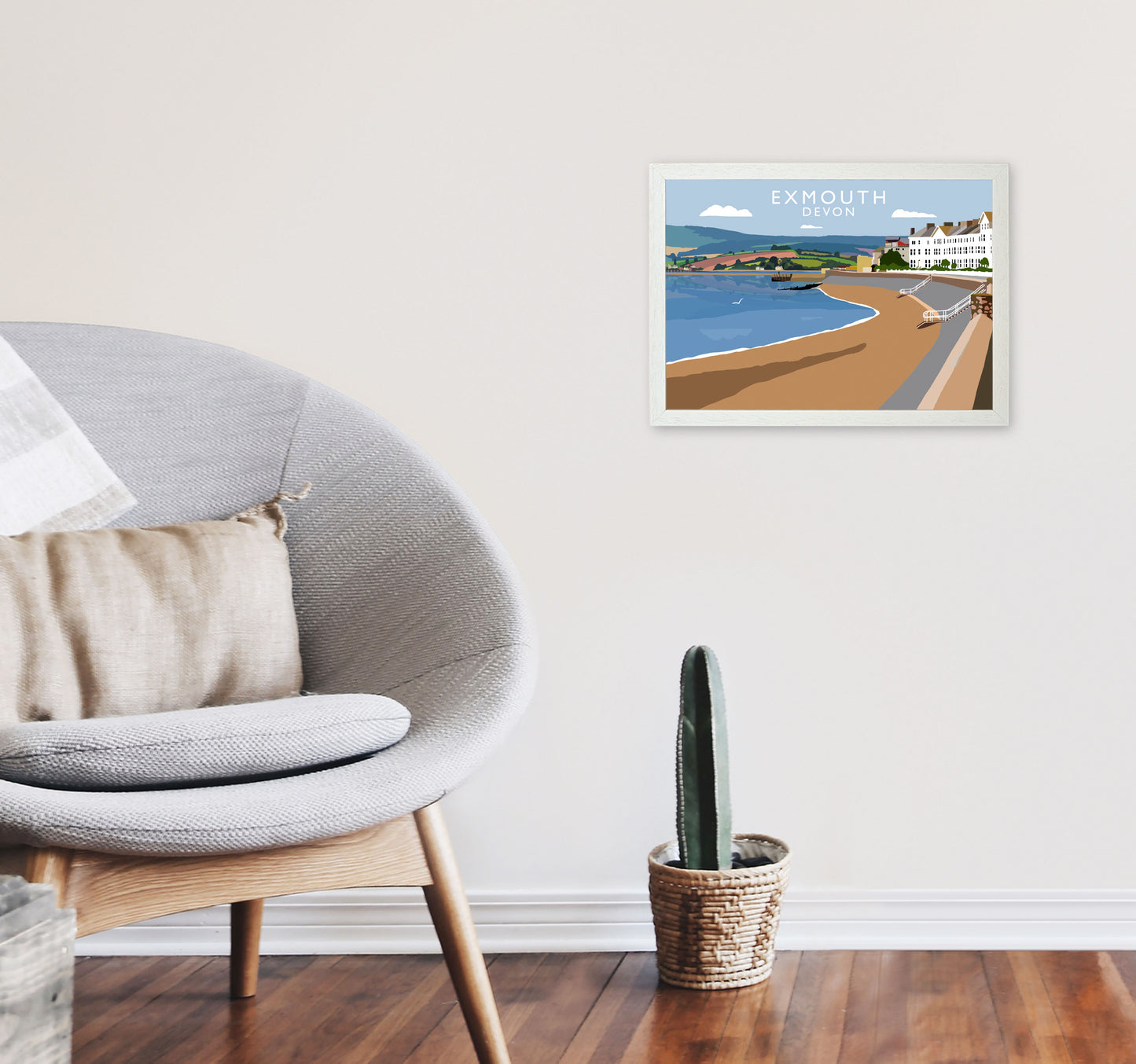 Exmouth Devon Art Print by Richard O'Neill A3 Oak Frame