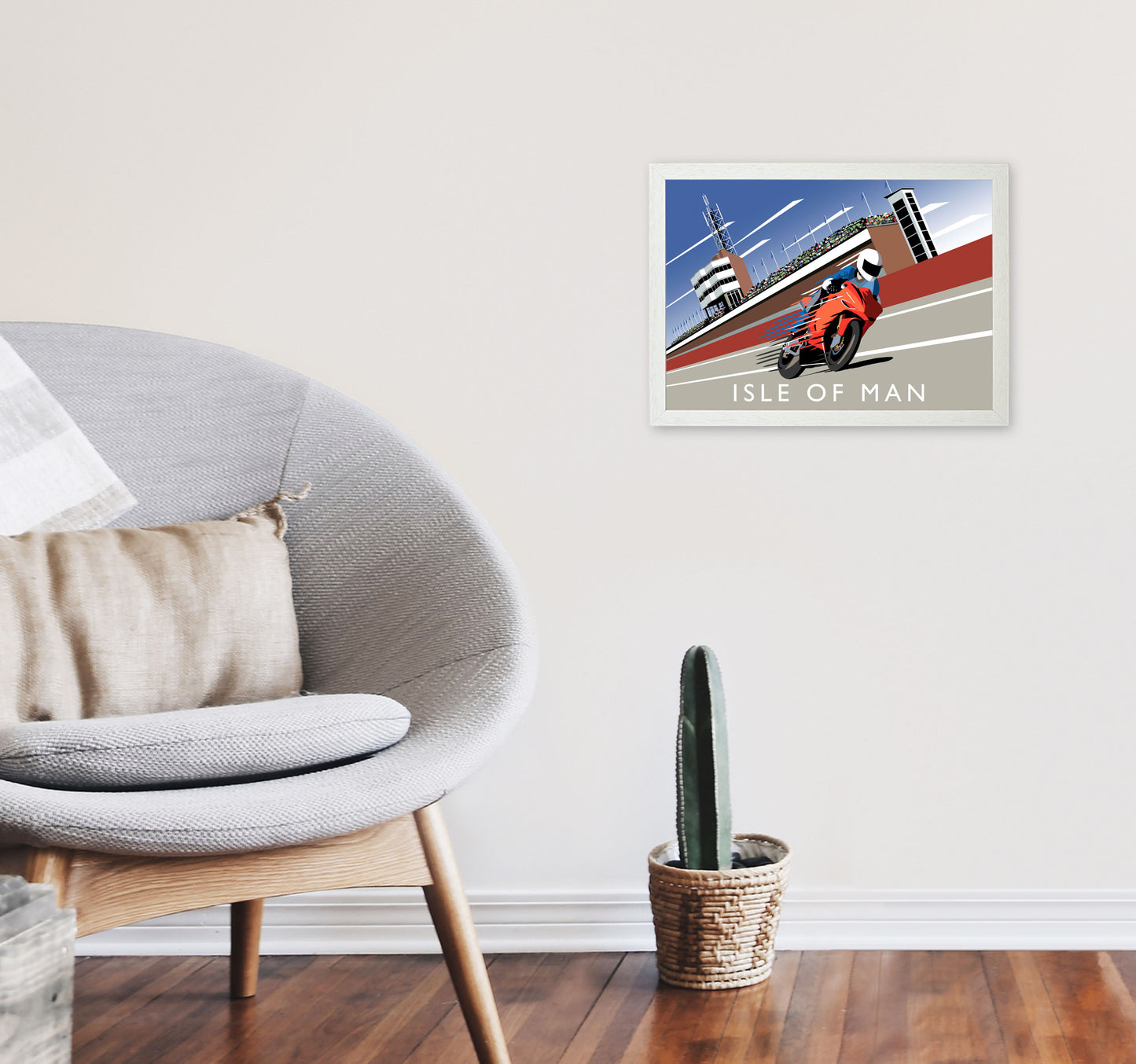Isle of Man Art Print by Richard O'Neill A3 Oak Frame