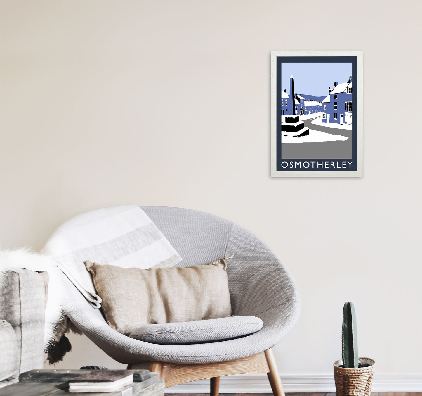 Osmotherley Travel Art Print by Richard O'Neill, Framed Wall Art A3 Oak Frame