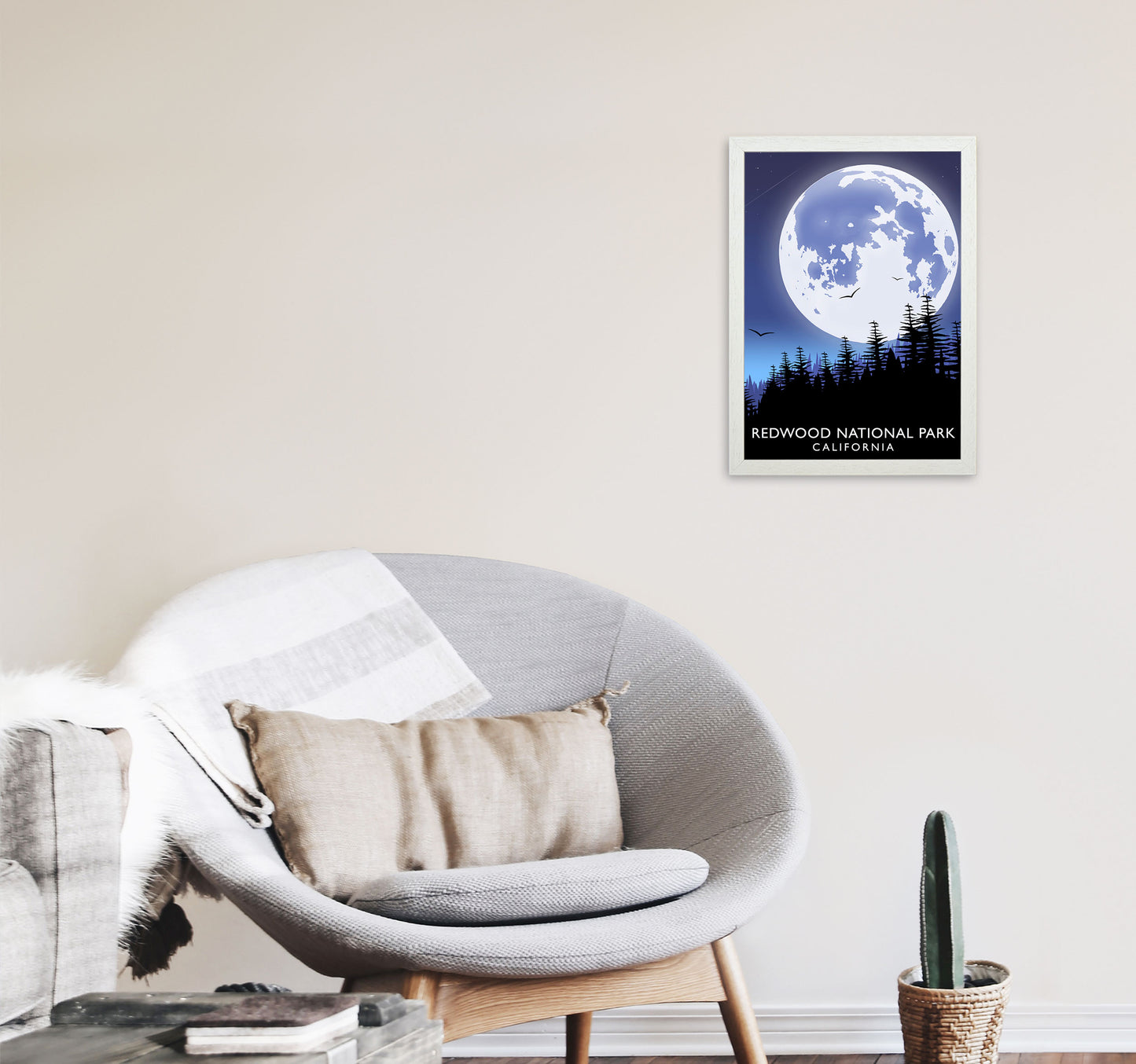 Redwood National Park California Travel Art Print by Richard O'Neill A3 Oak Frame