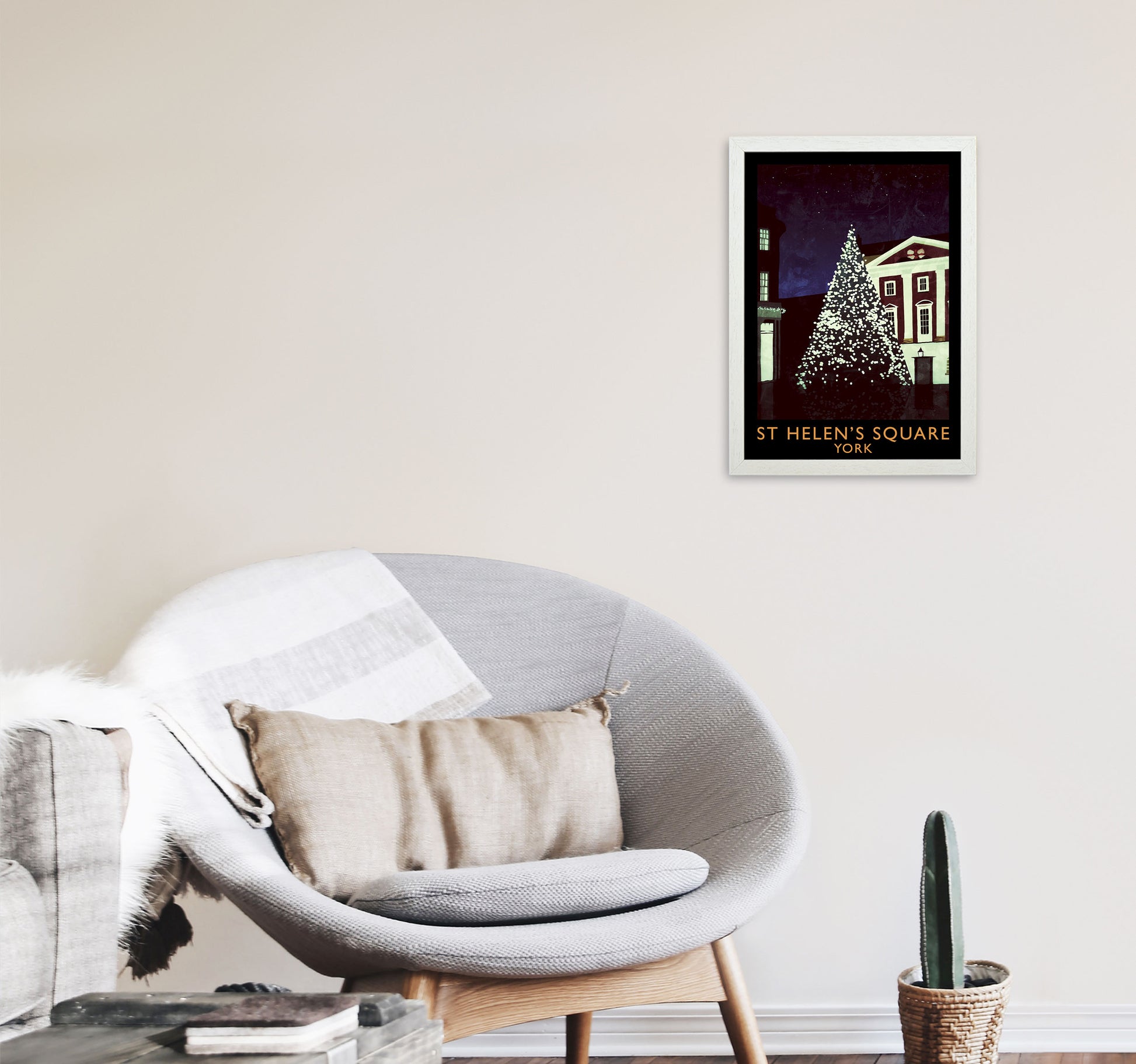 St Helen's Square York Travel Art Print by Richard O'Neill A3 Oak Frame