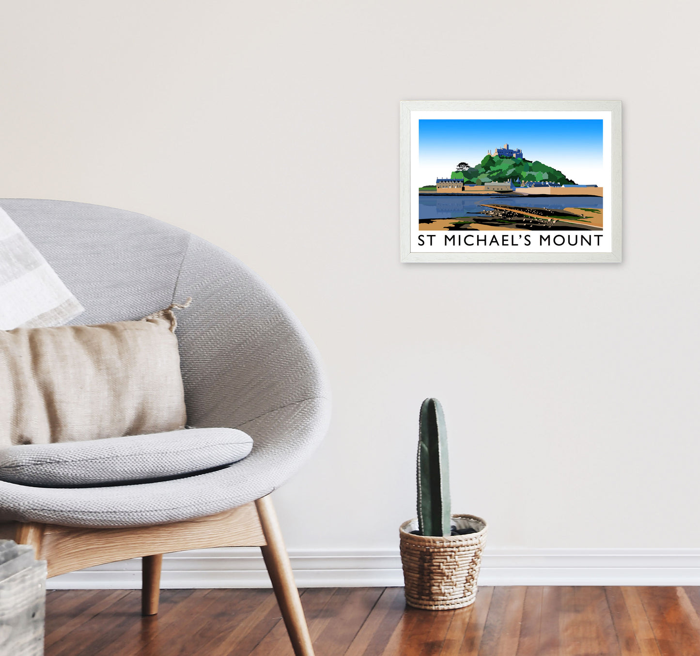 St Michael's Mount Framed Digital Art Print by Richard O'Neill A3 Oak Frame