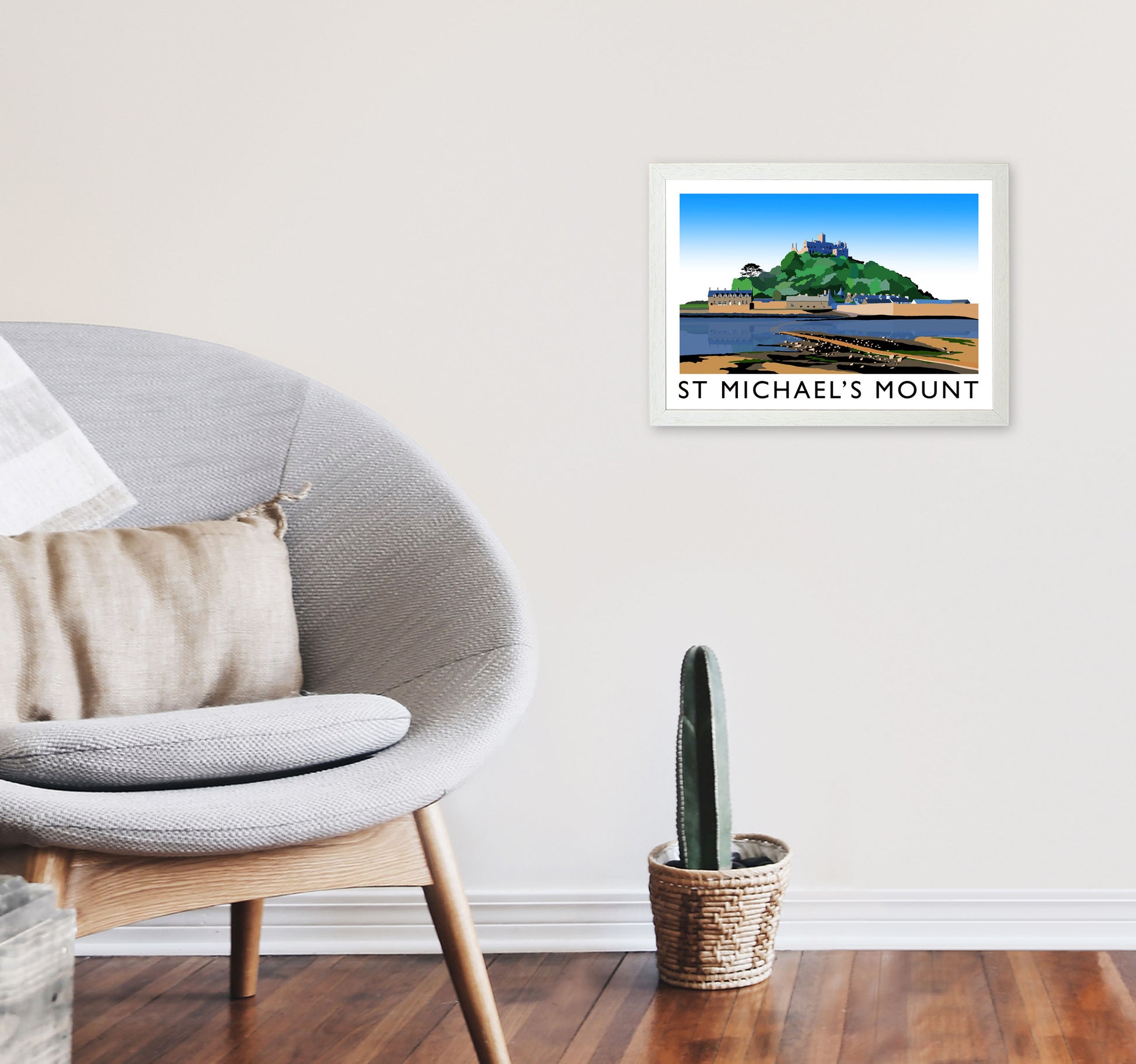 St Michael's Mount Framed Digital Art Print by Richard O'Neill A3 Oak Frame