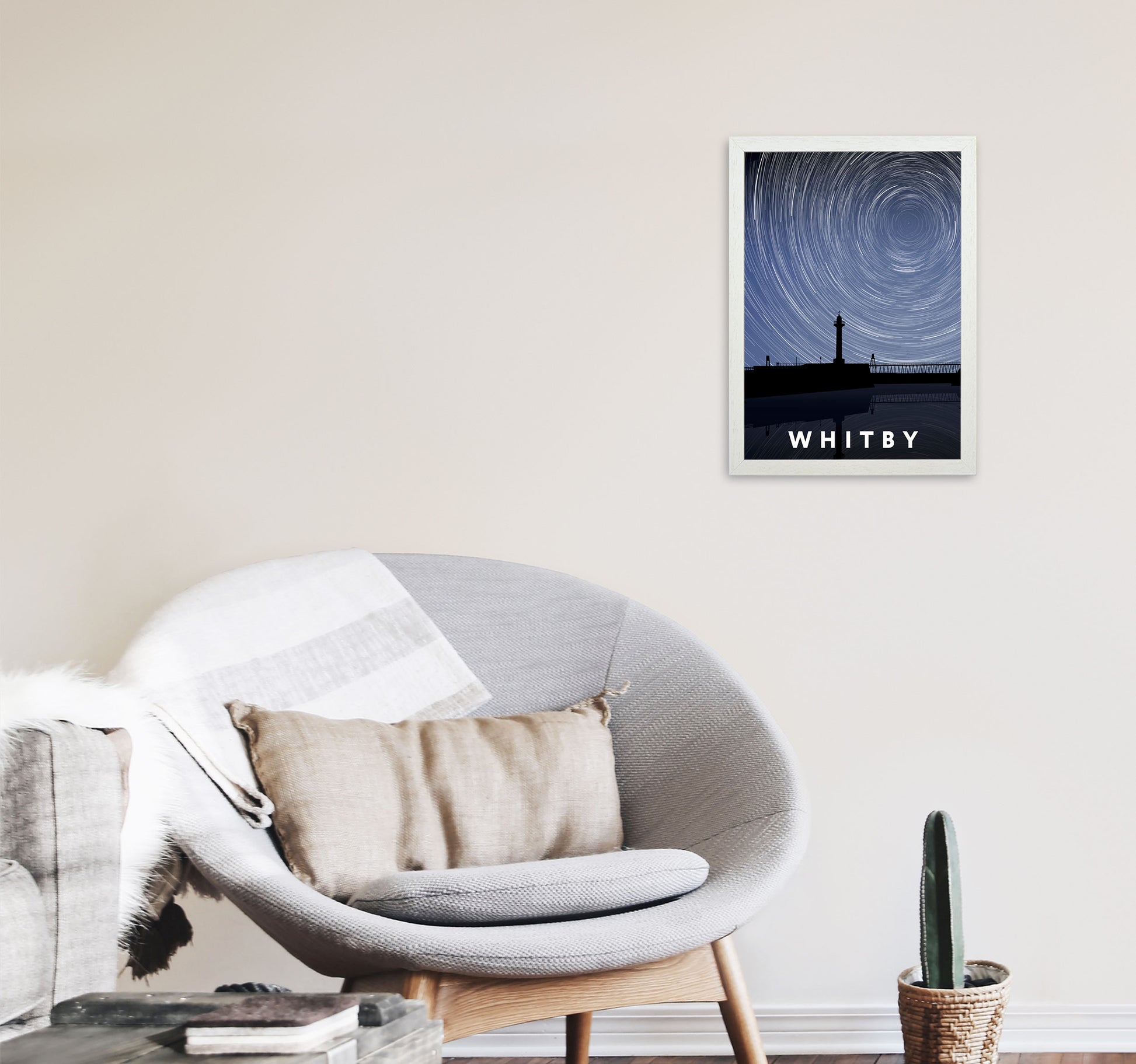Whitby Digital Art Print by Richard O'Neill, Framed Wall Art A3 Oak Frame