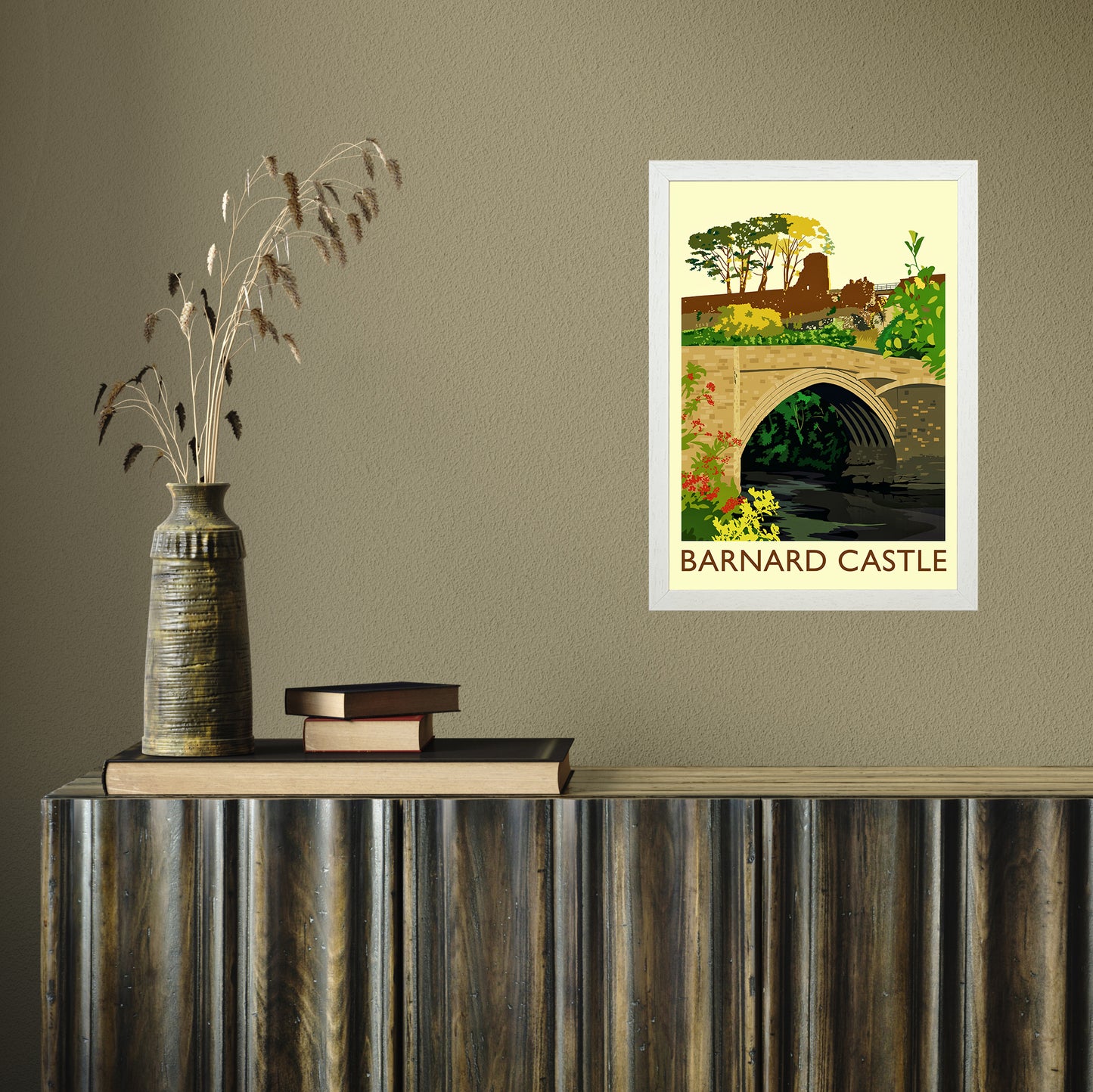 Barnard Castle 4 by Richard O'Neill A3 White Frame