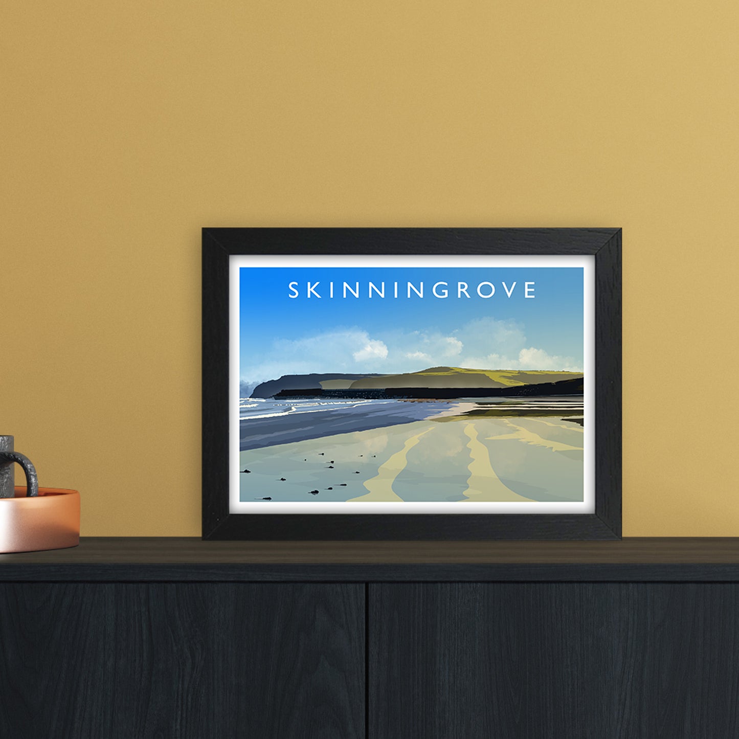 Skinningrove 2 Travel Art Print by Richard O'Neill A4 White Frame