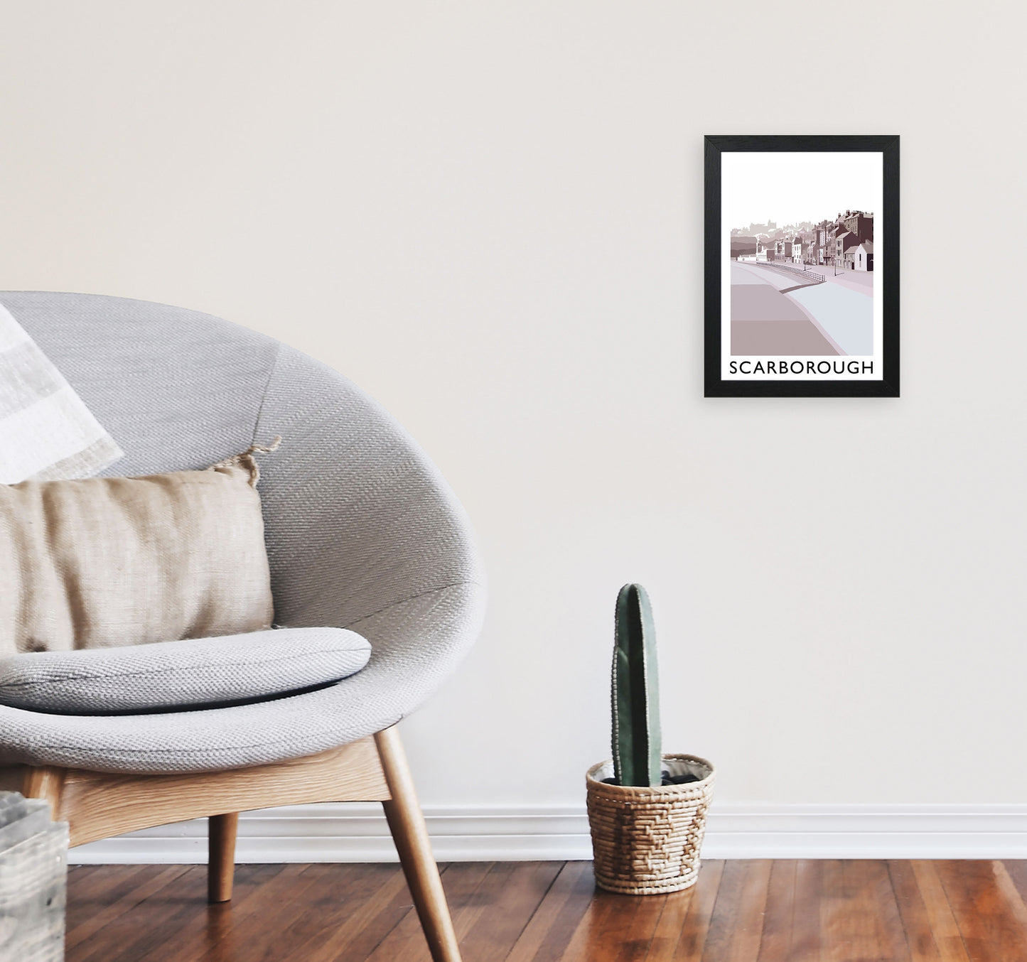 Scarborough Art Print by Richard O'Neill A4 White Frame