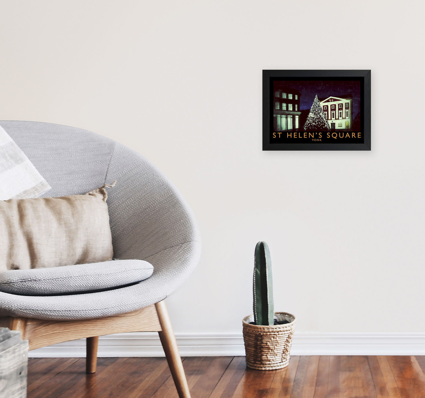 St Helen's Square Art Print by Richard O'Neill A4 White Frame