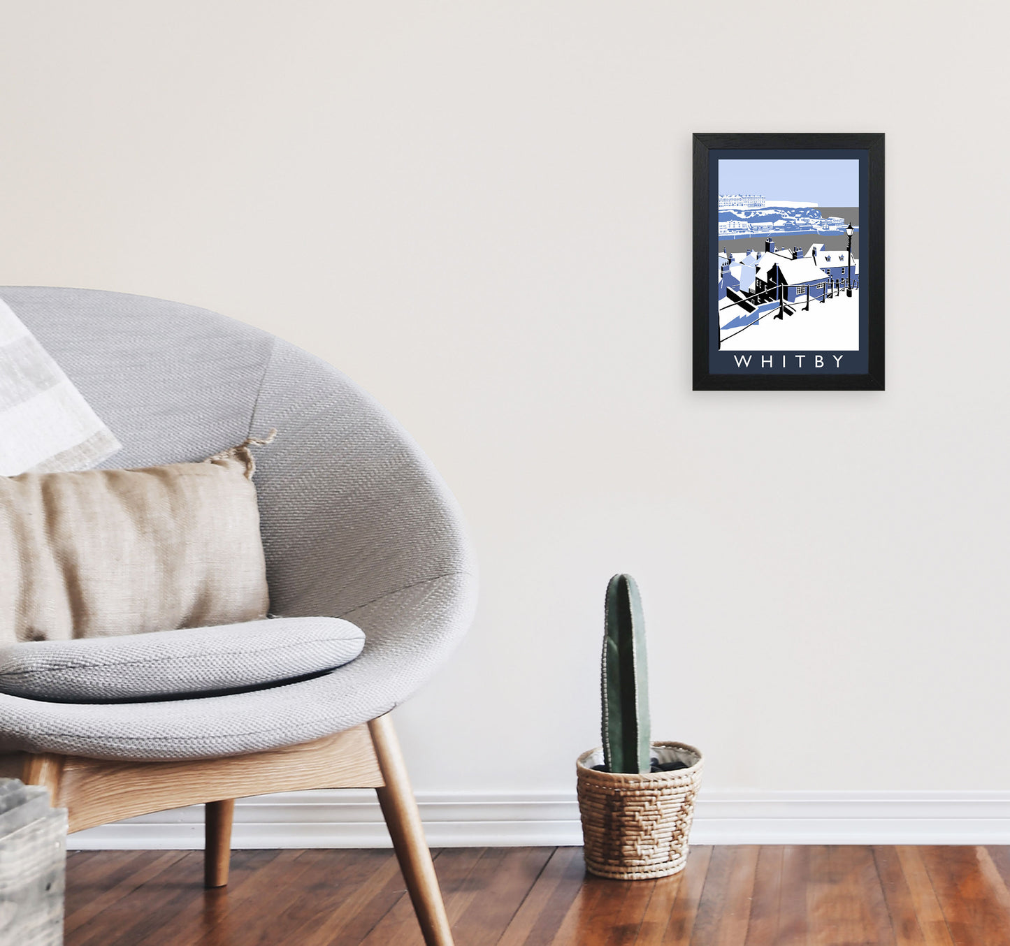 Whitby Framed Digital Art Print by Richard O'Neill A4 White Frame