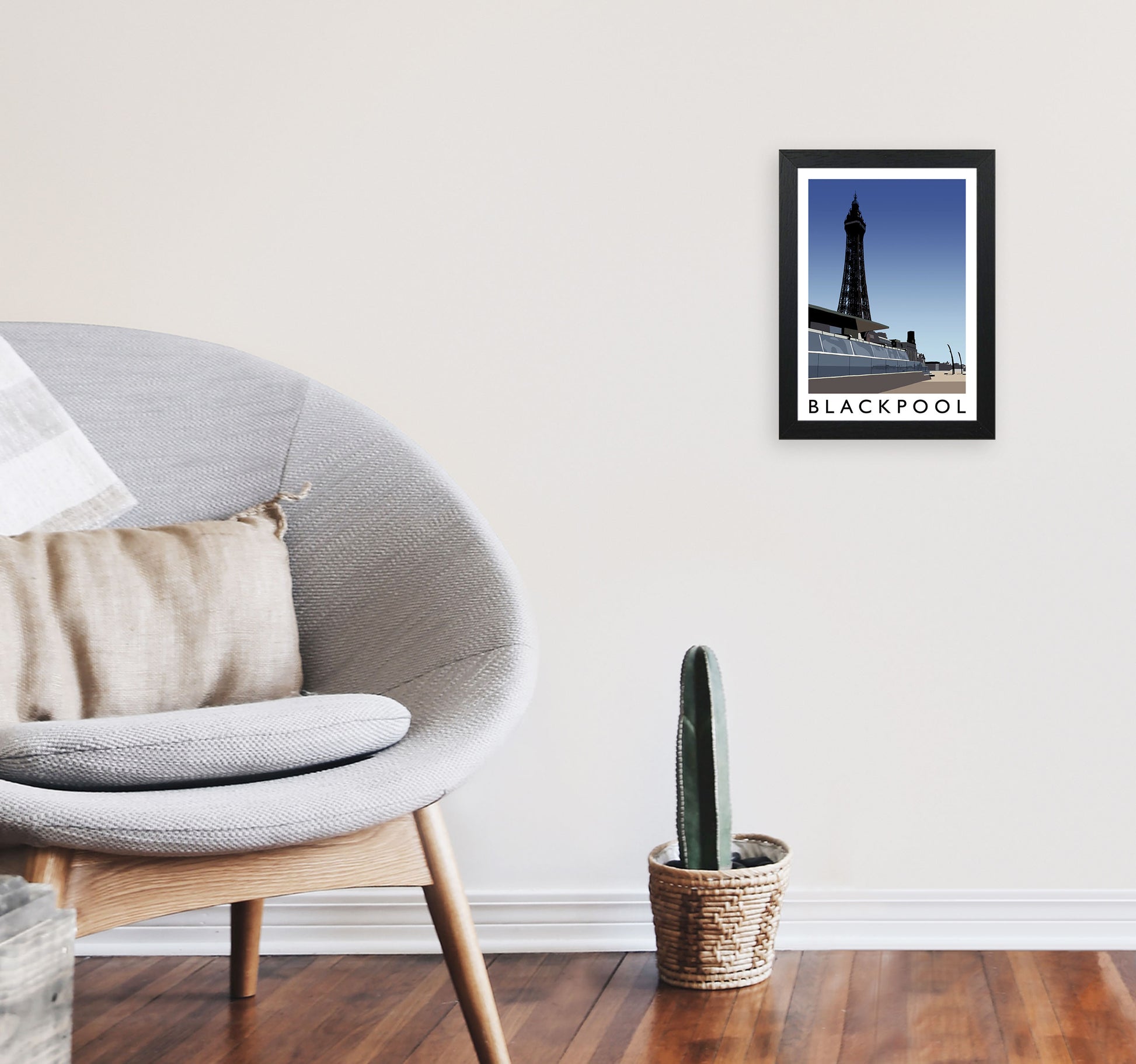 Blackpool by Richard O'Neill A4 White Frame