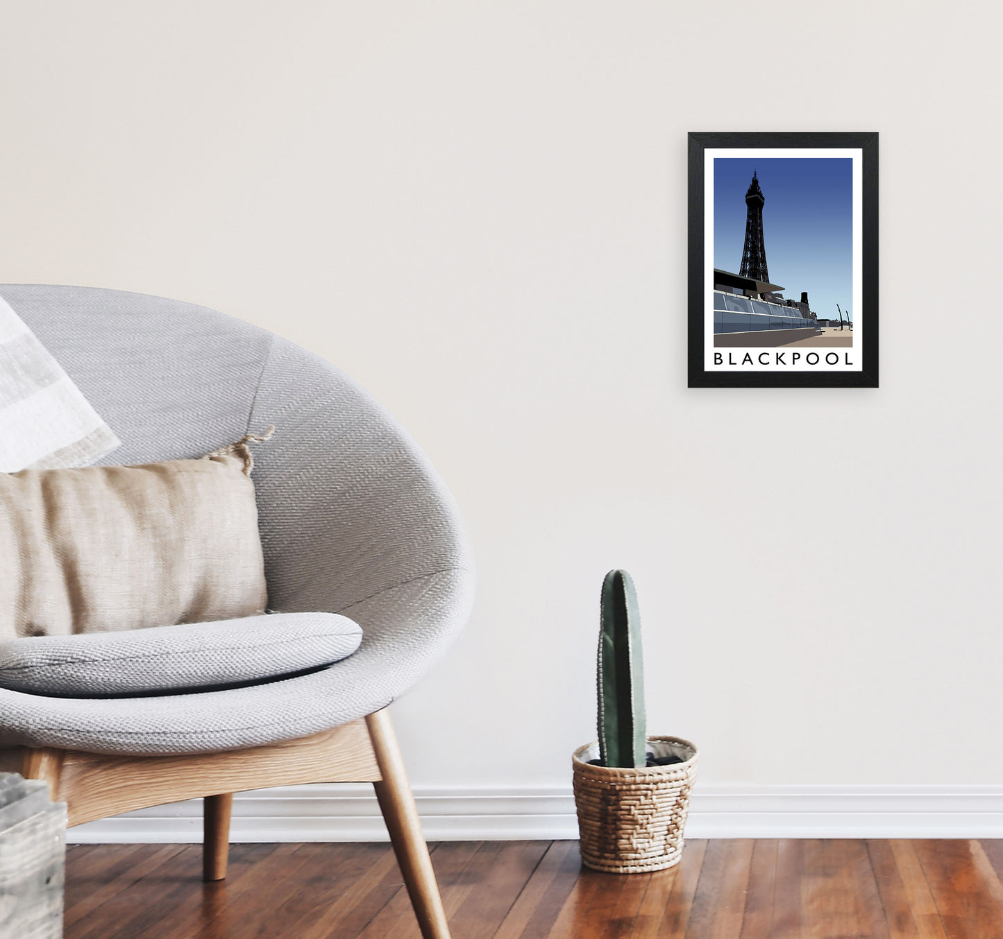 Blackpool by Richard O'Neill A4 White Frame