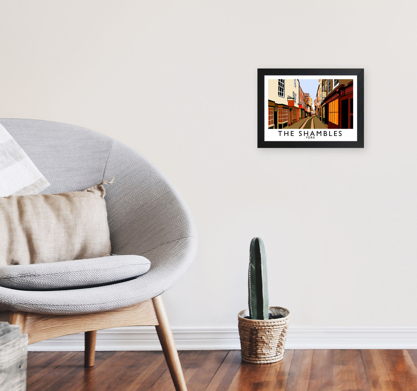 The Shambles by Richard O'Neill Yorkshire Art Print, Vintage Travel Poster A4 White Frame