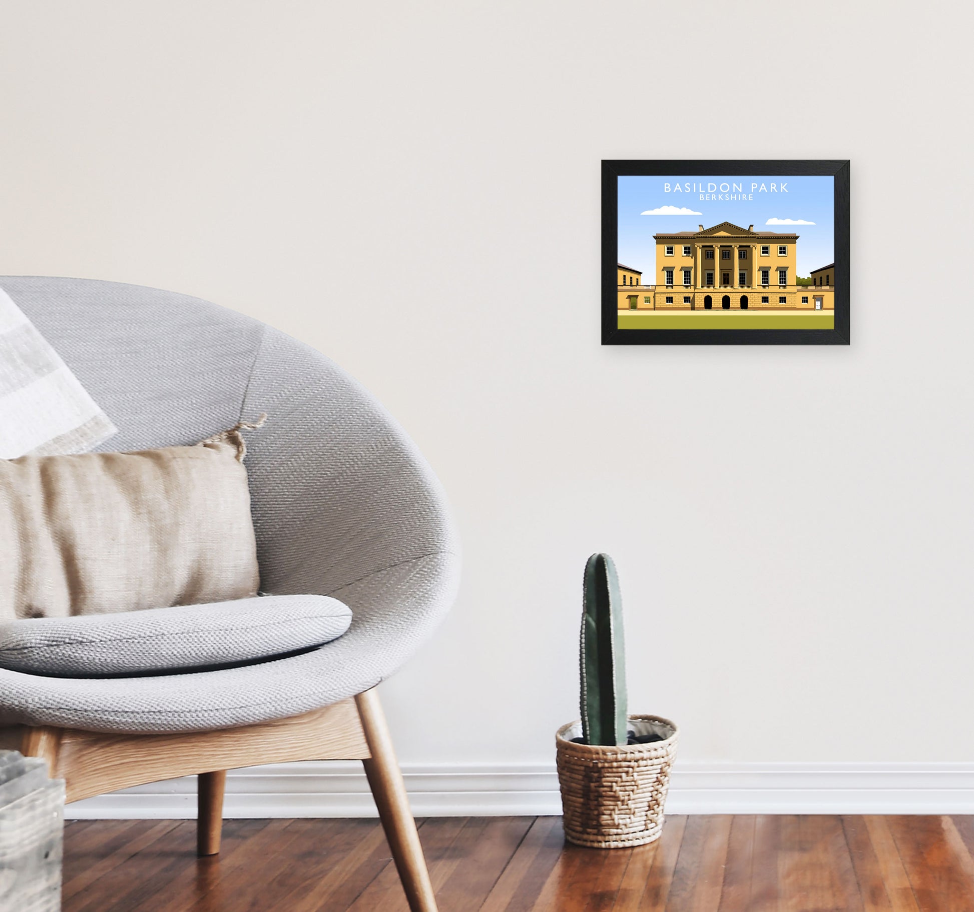 Basildon Park by Richard O'Neill A4 White Frame