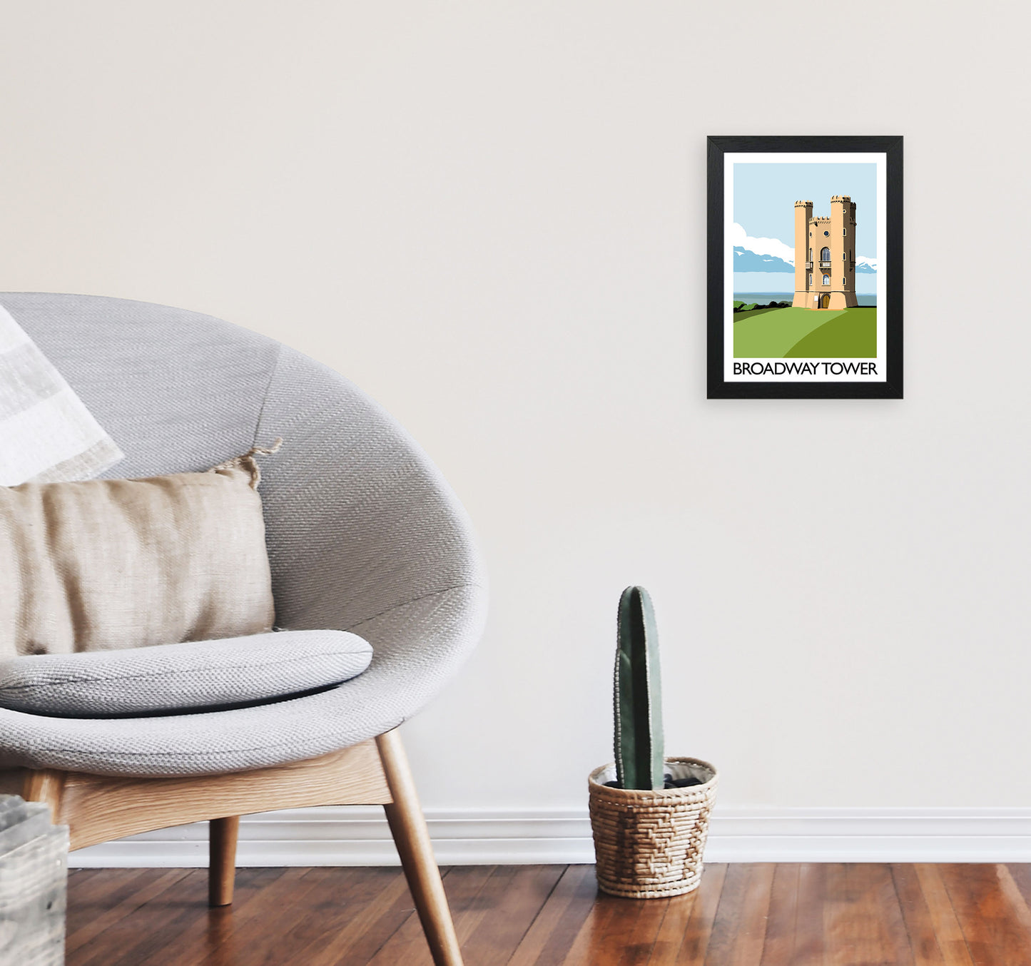 Broadway Tower Art Print by Richard O'Neill A4 White Frame
