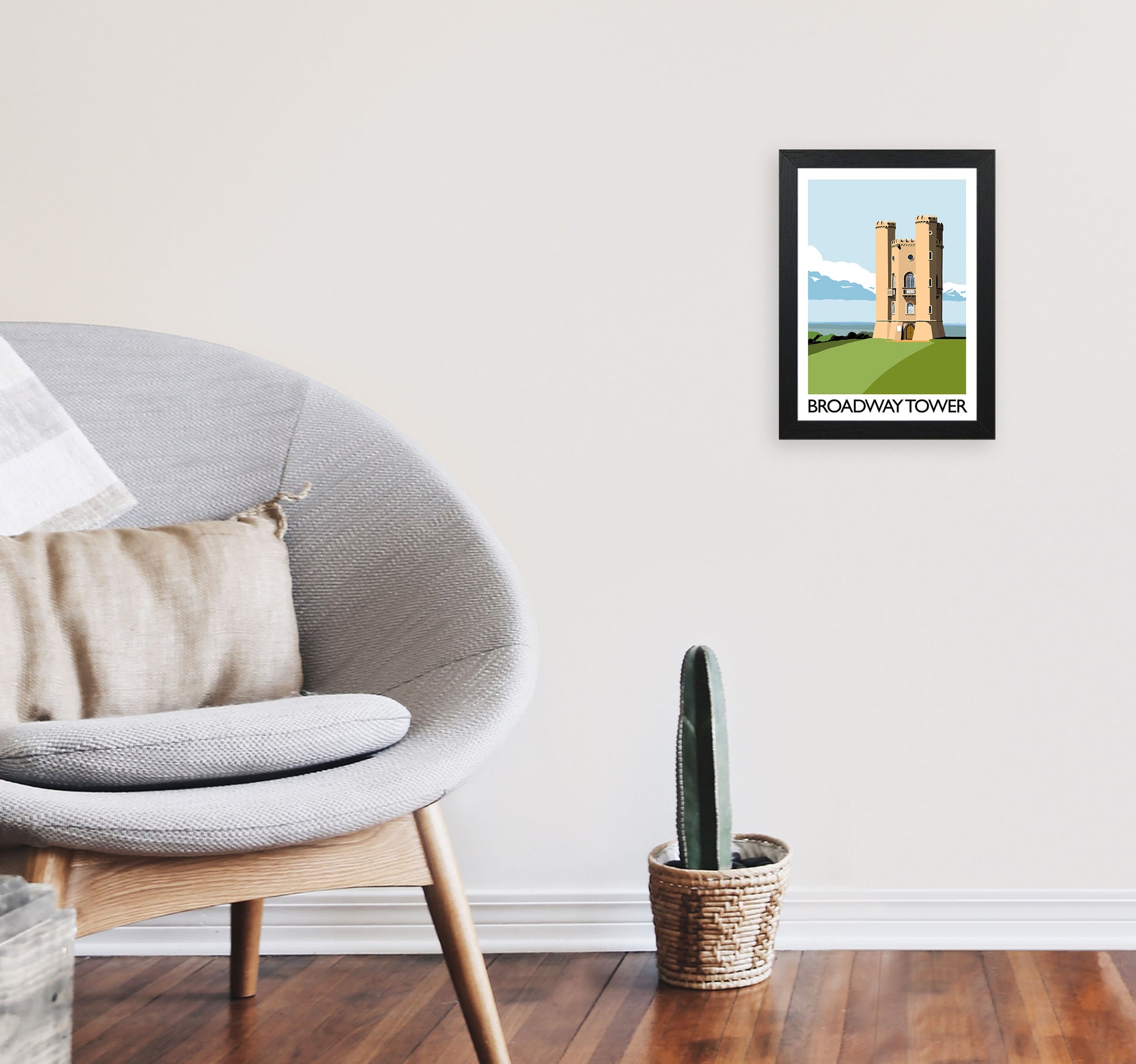 Broadway Tower Art Print by Richard O'Neill A4 White Frame