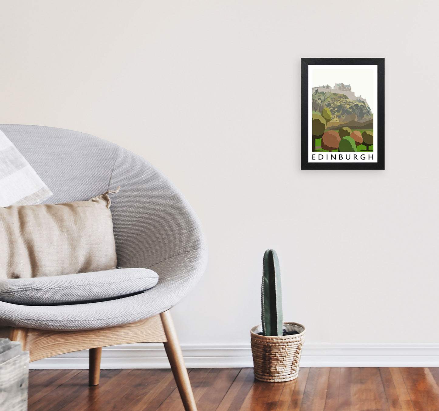 Edinburgh Portrait by Richard O'Neill A4 White Frame